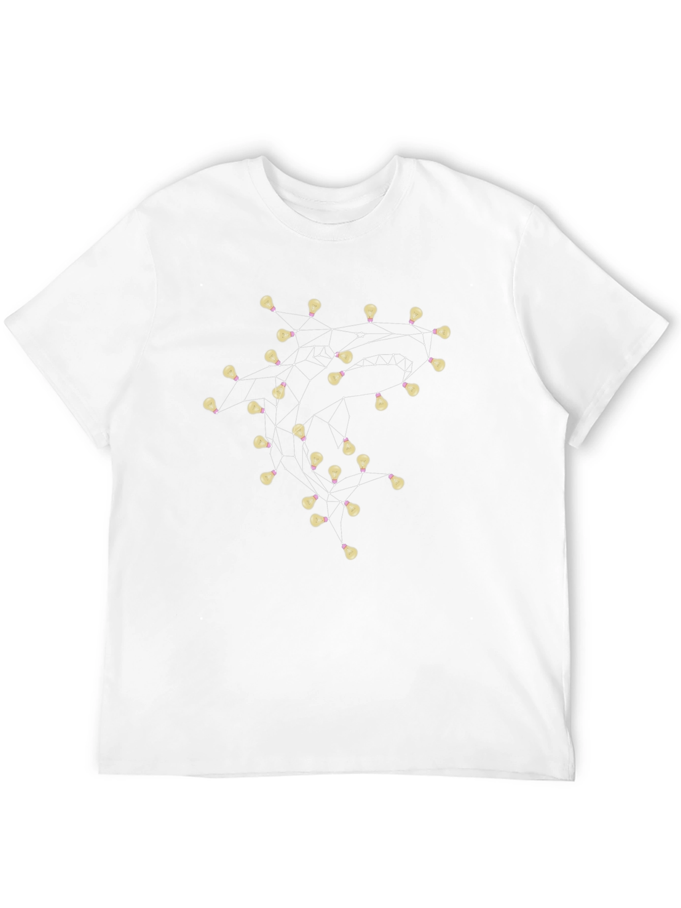 Connected Bulbs Black T-Shirt - Illuminating Design