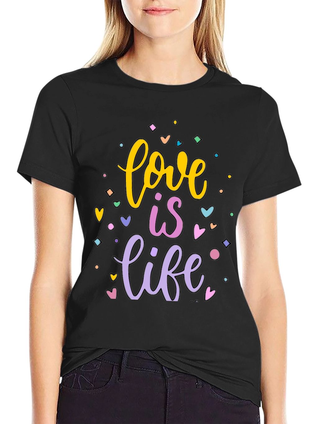 Love is Life Graphic T-Shirt - Black Cotton Tee