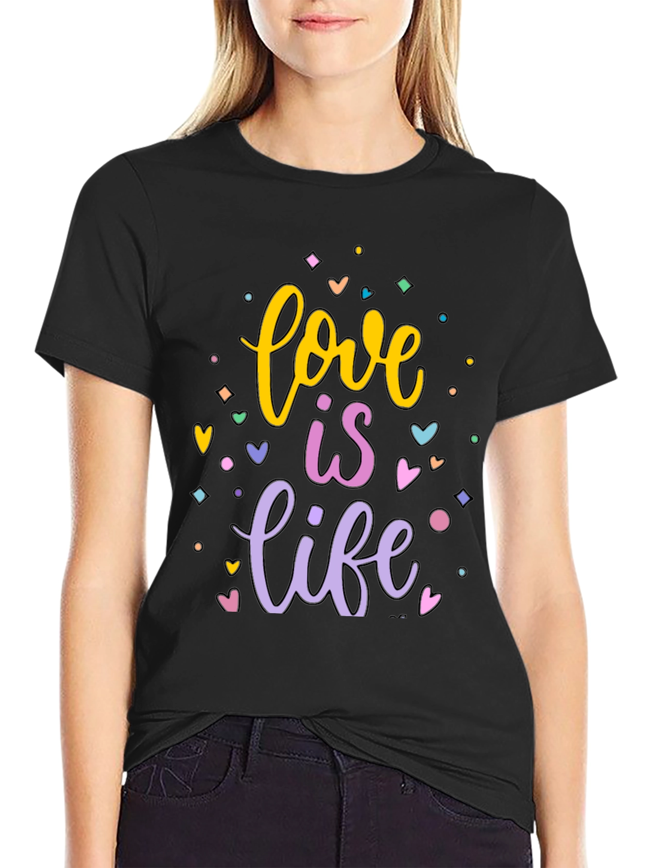Love is Life Graphic T-Shirt - Black Cotton Tee