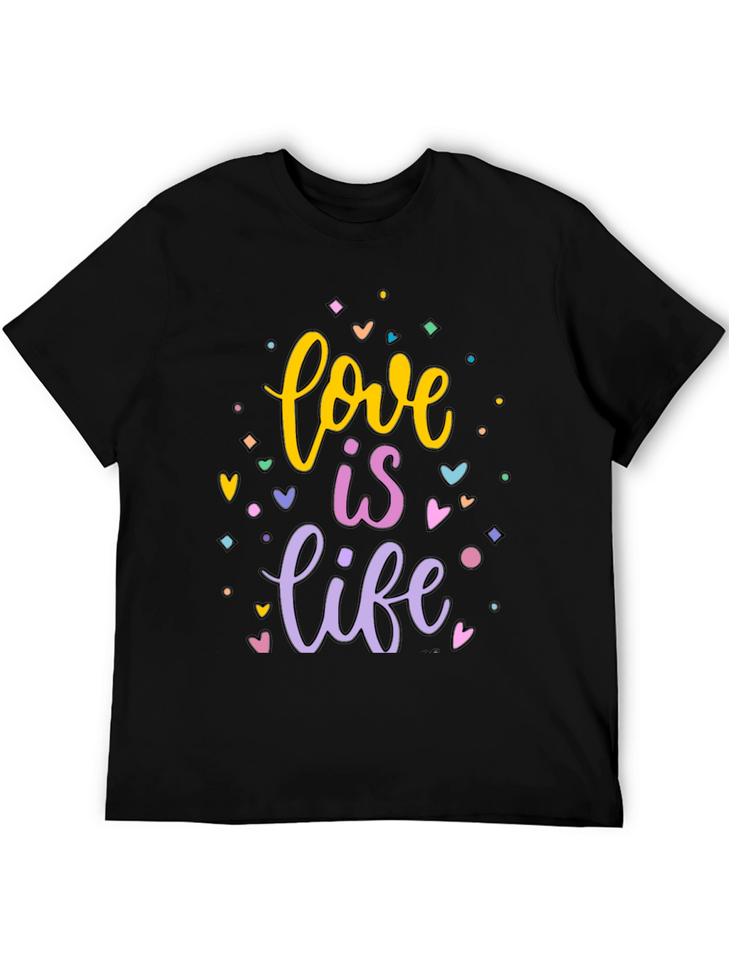 Love is Life Graphic T-Shirt - Black Cotton Tee
