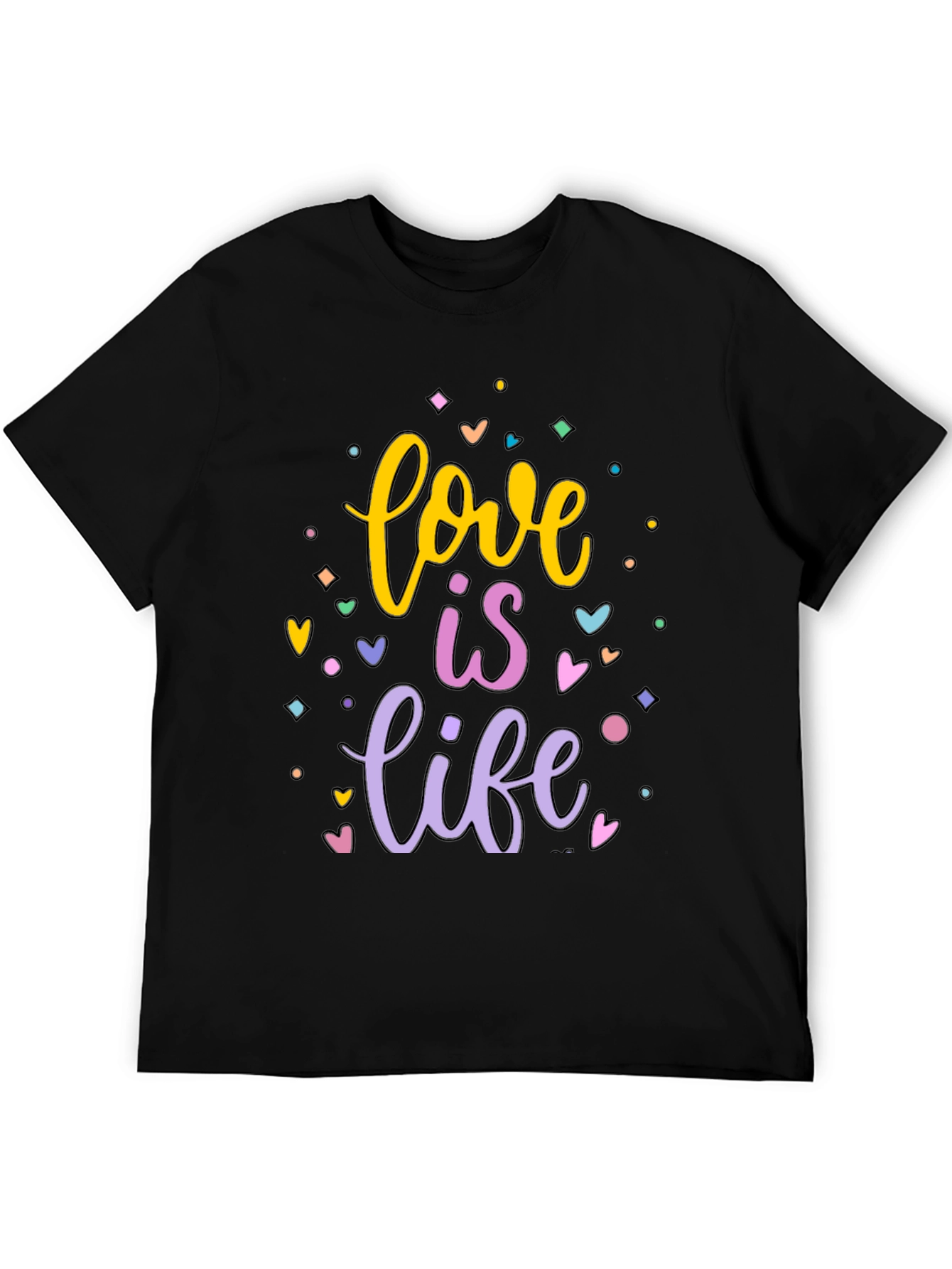Love is Life Graphic T-Shirt - Black Cotton Tee