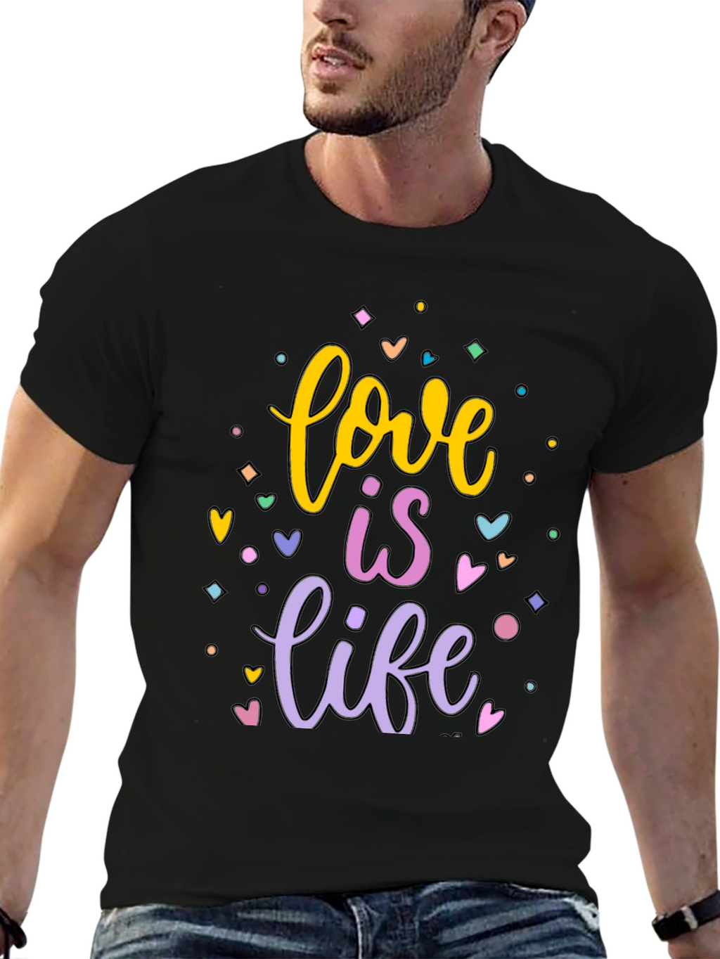 Love is Life Graphic T-Shirt - Black Cotton Tee