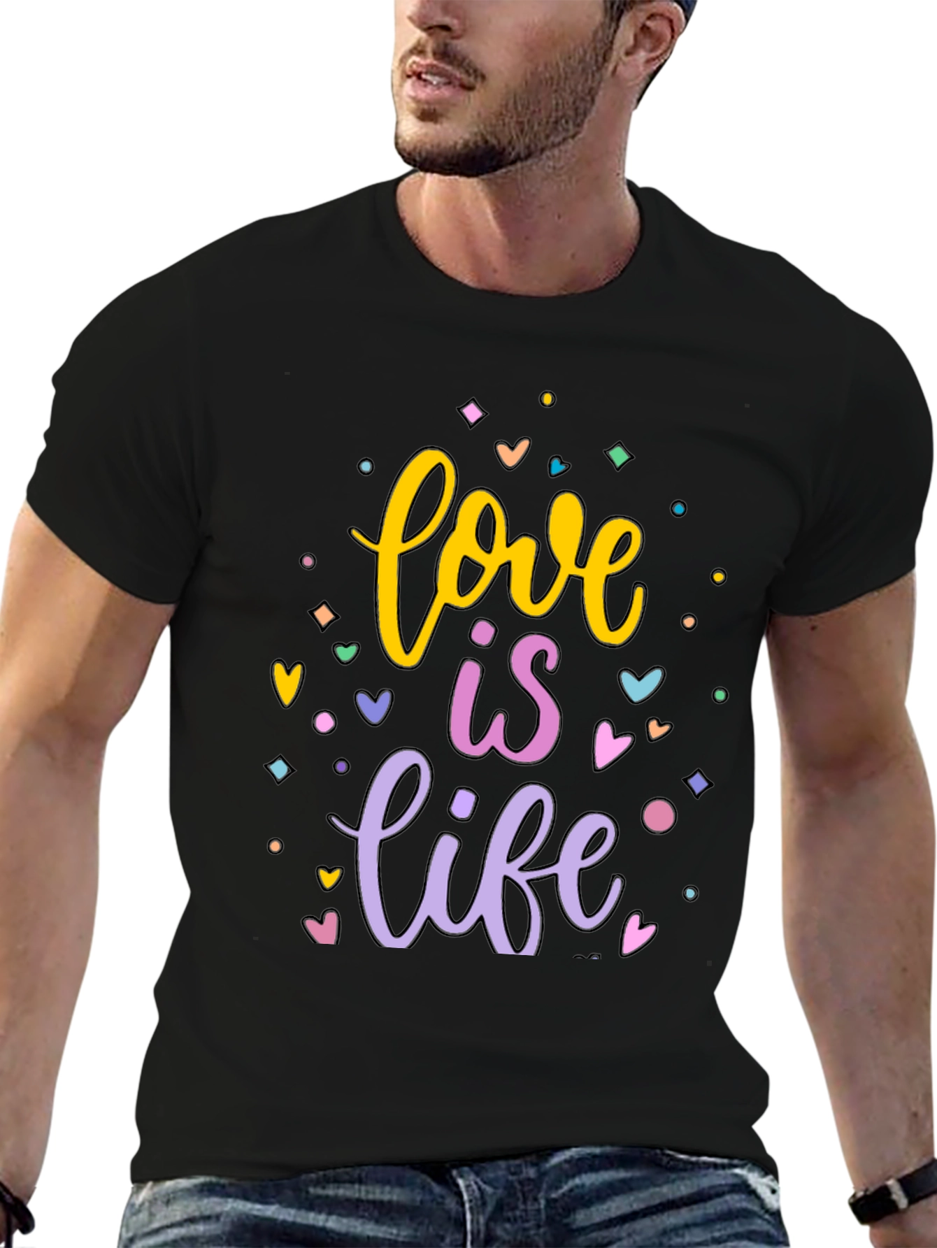 Love is Life Graphic T-Shirt - Black Cotton Tee