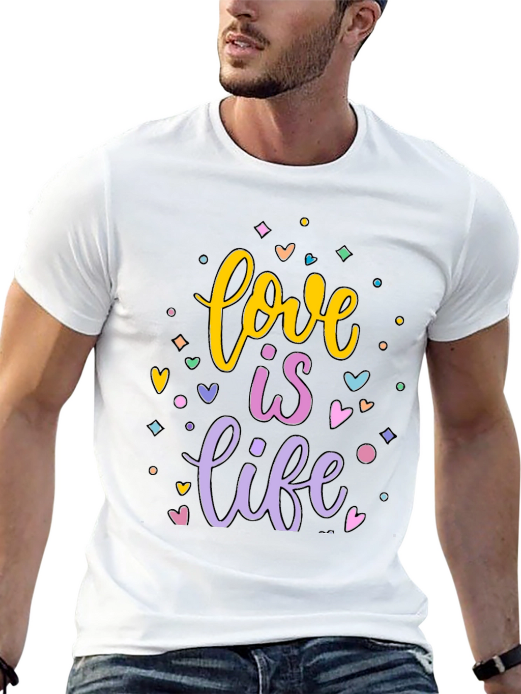 Love is Life Graphic T-Shirt - Black Cotton Tee