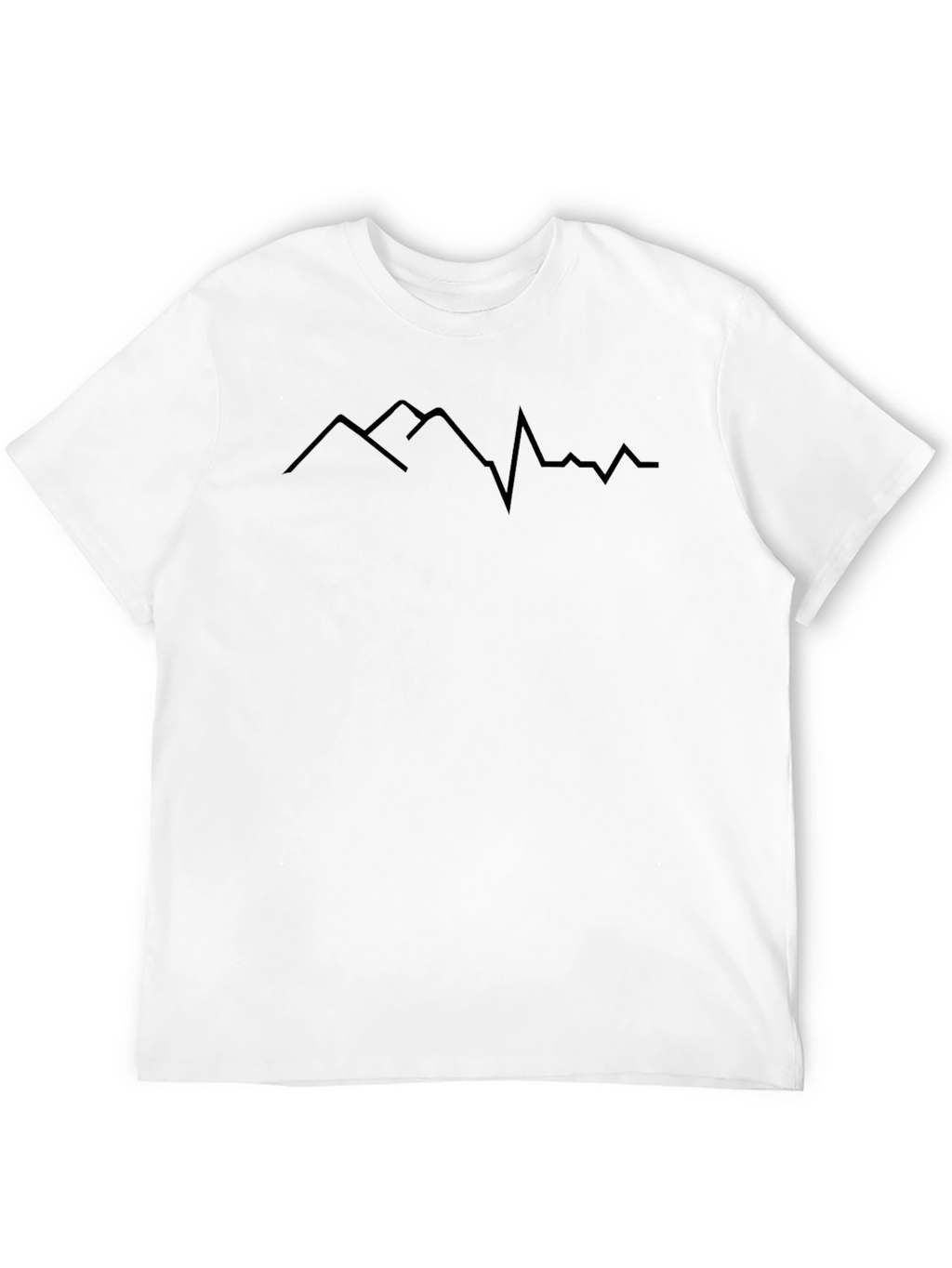 Mountain Heartbeat Graphic Tee - Black Casual T-Shirt