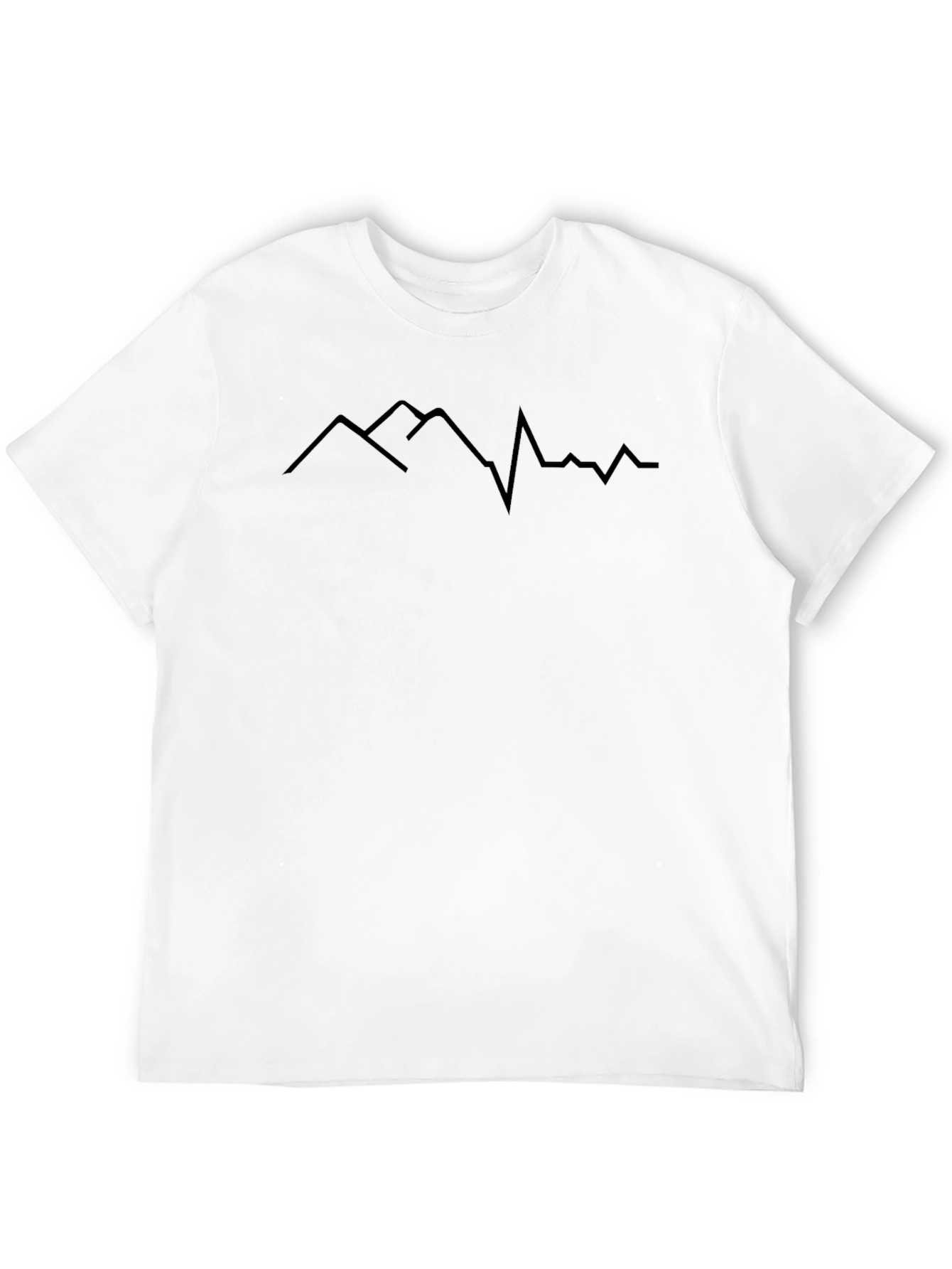 Mountain Heartbeat Graphic Tee - Black Casual T-Shirt