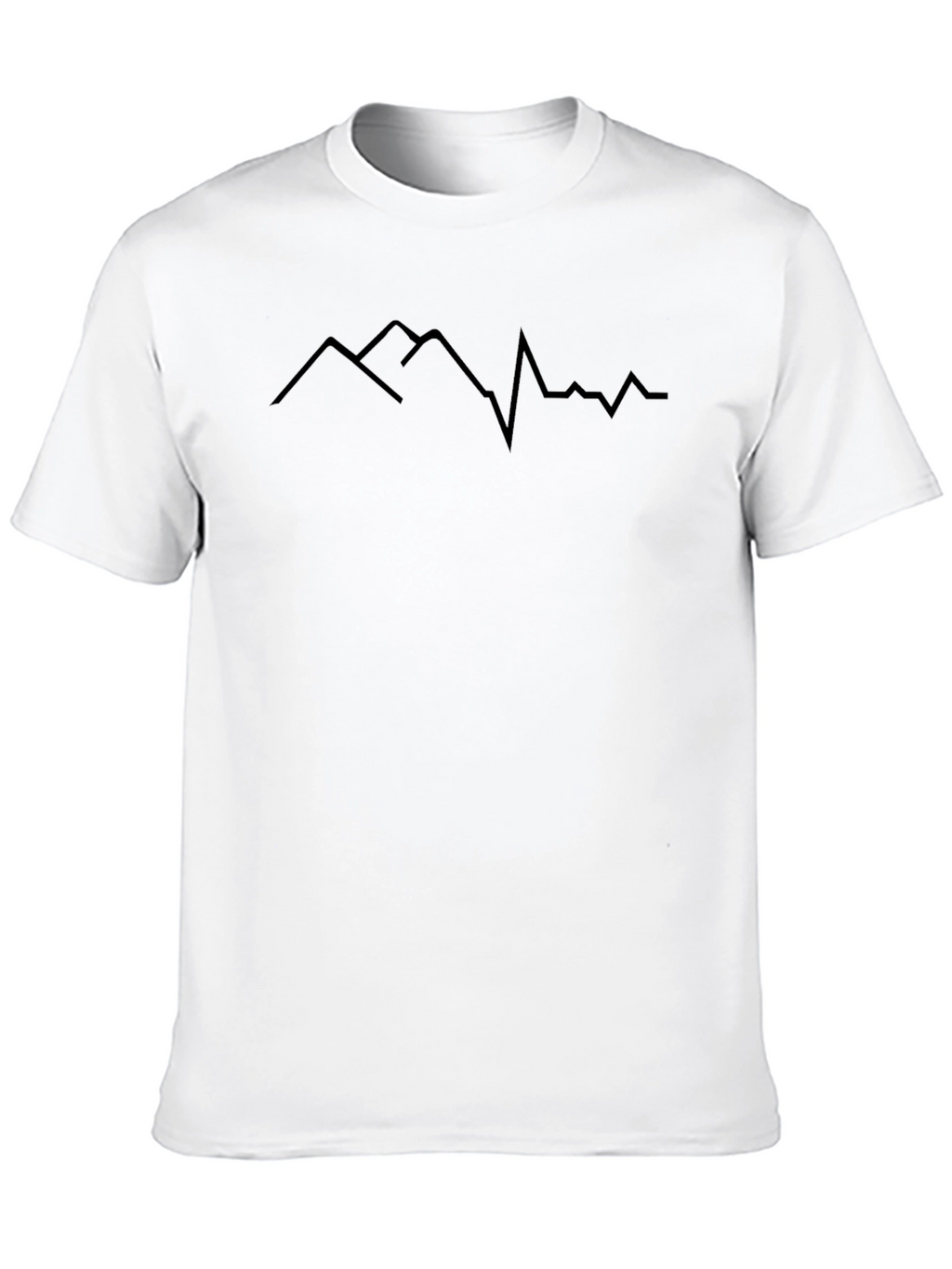 Mountain Heartbeat Graphic Tee - Black Casual T-Shirt