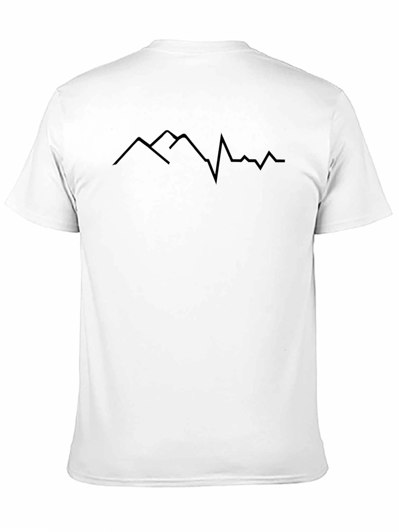 Mountain Heartbeat Graphic Tee - Black Casual T-Shirt