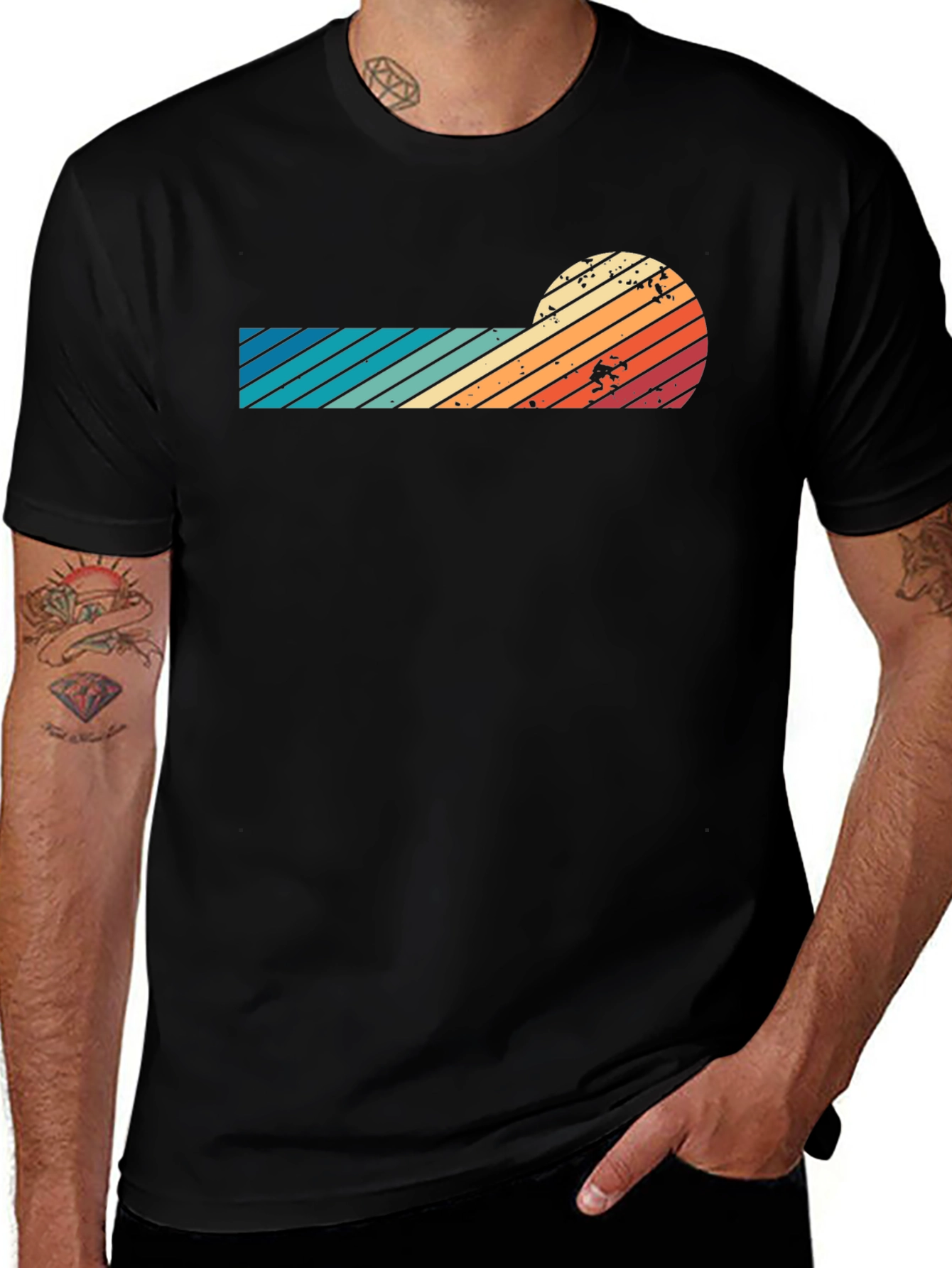 Retro Sunset Graphic Tee - Cool Vintage Style