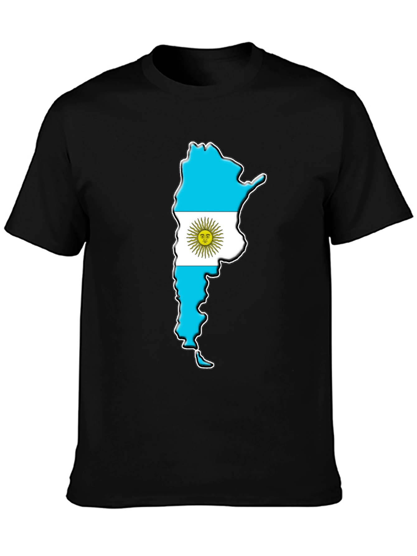 Argentina Flag Map Graphic Tee - Black