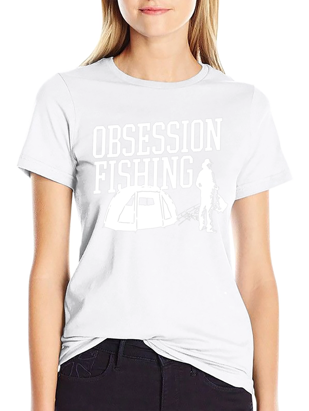 Obsession Fishing Graphic Tee - Mens Black Cotton T-Shirt