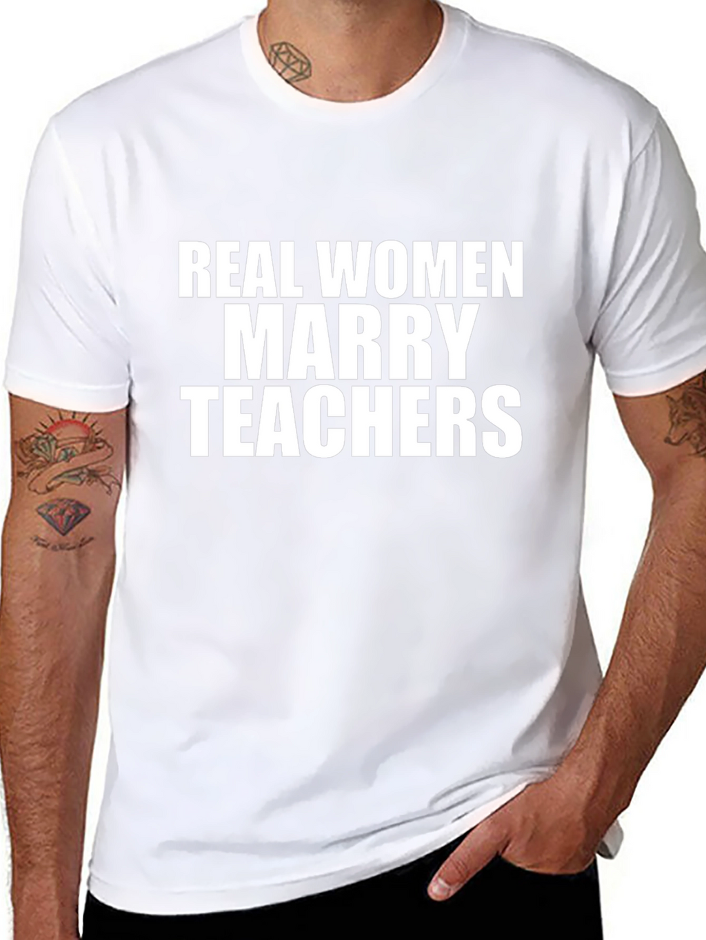 Real Women Marry Teachers Black T-Shirt