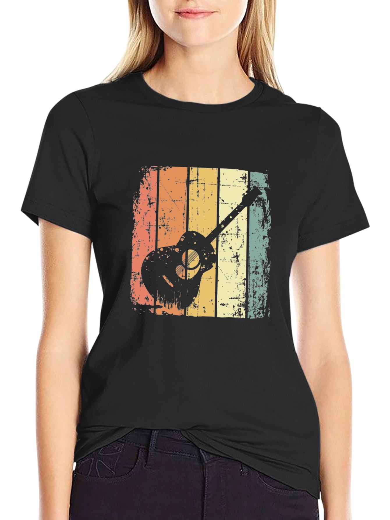 Vintage Guitar Graphic Tee - Retro Music Lover Shirt
