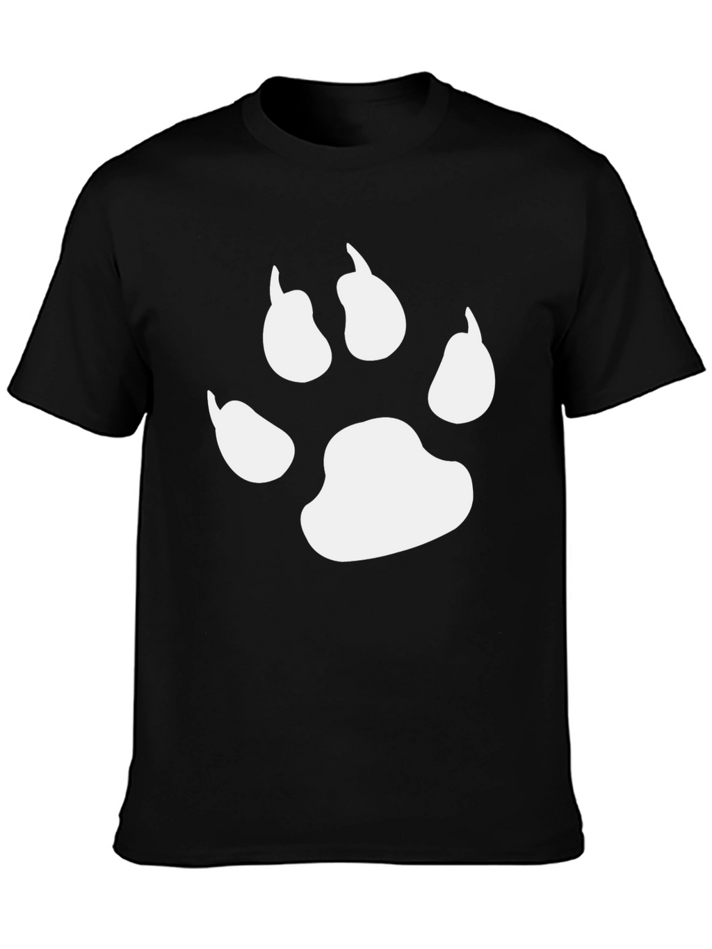 Black T-Shirt with White Paw Print