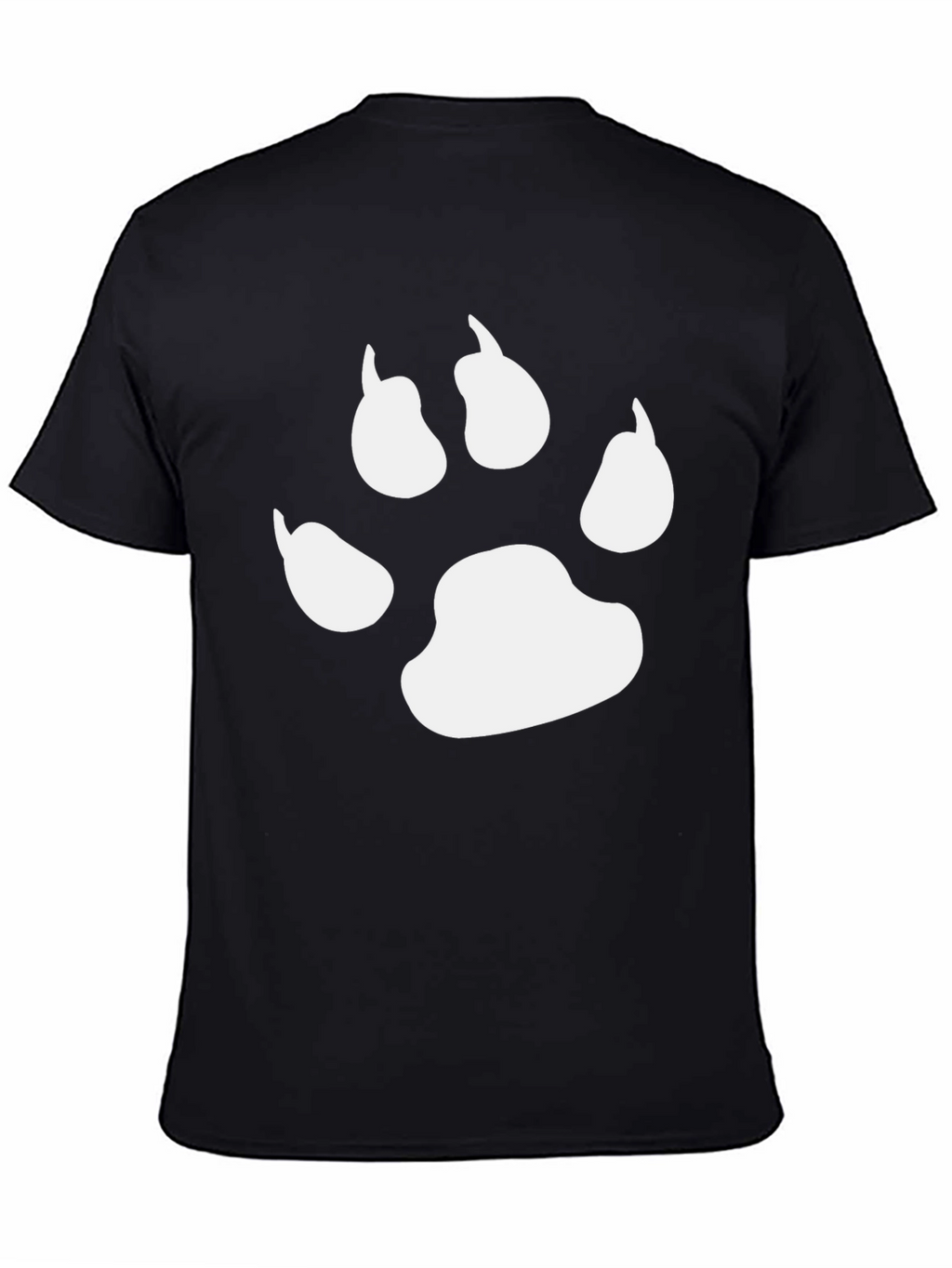 Black T-Shirt with White Paw Print