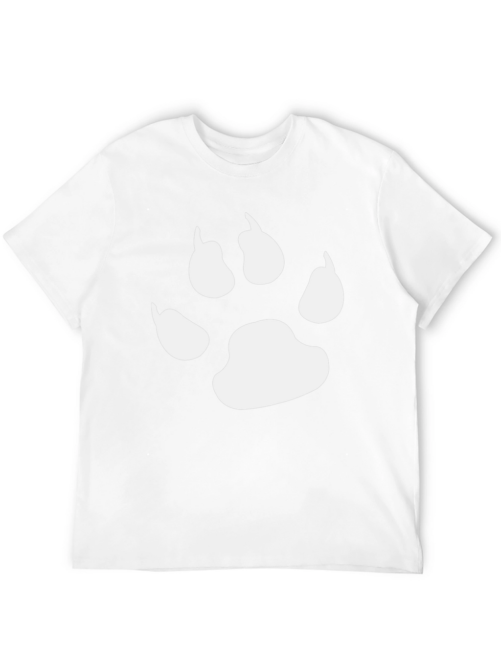 Black T-Shirt with White Paw Print