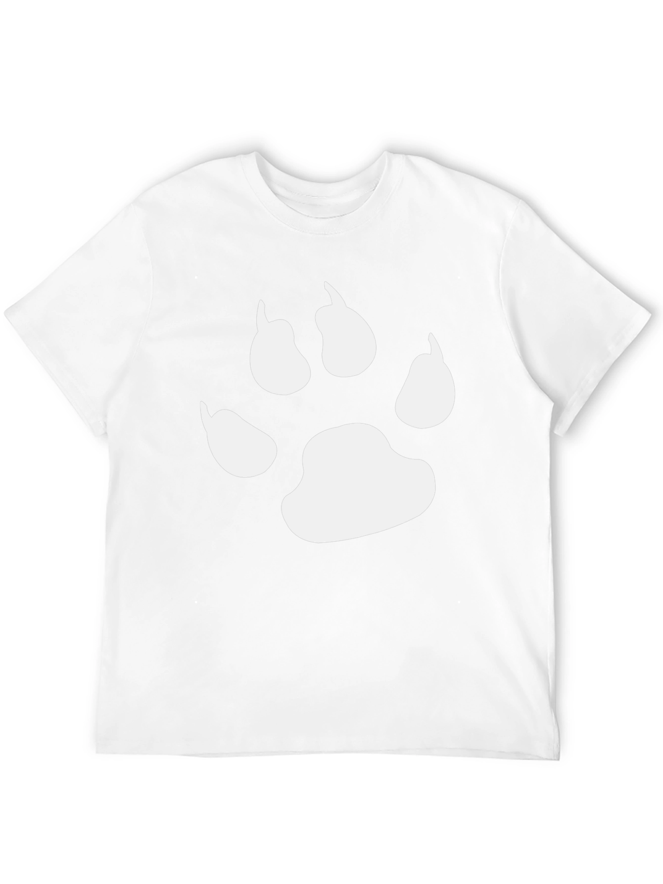 Black T-Shirt with White Paw Print