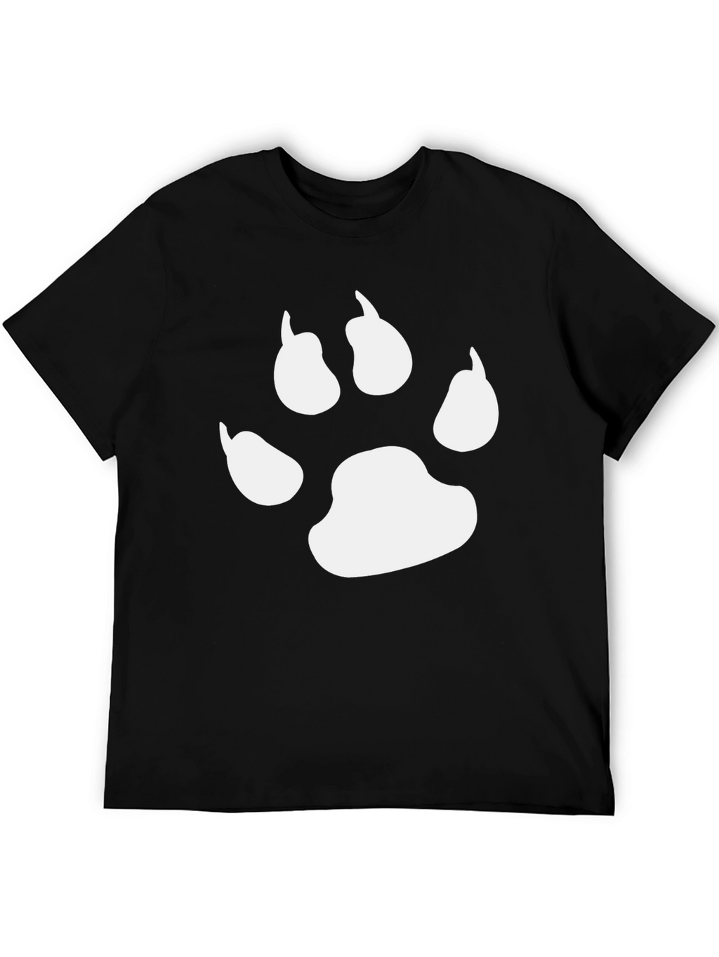 Black T-Shirt with White Paw Print