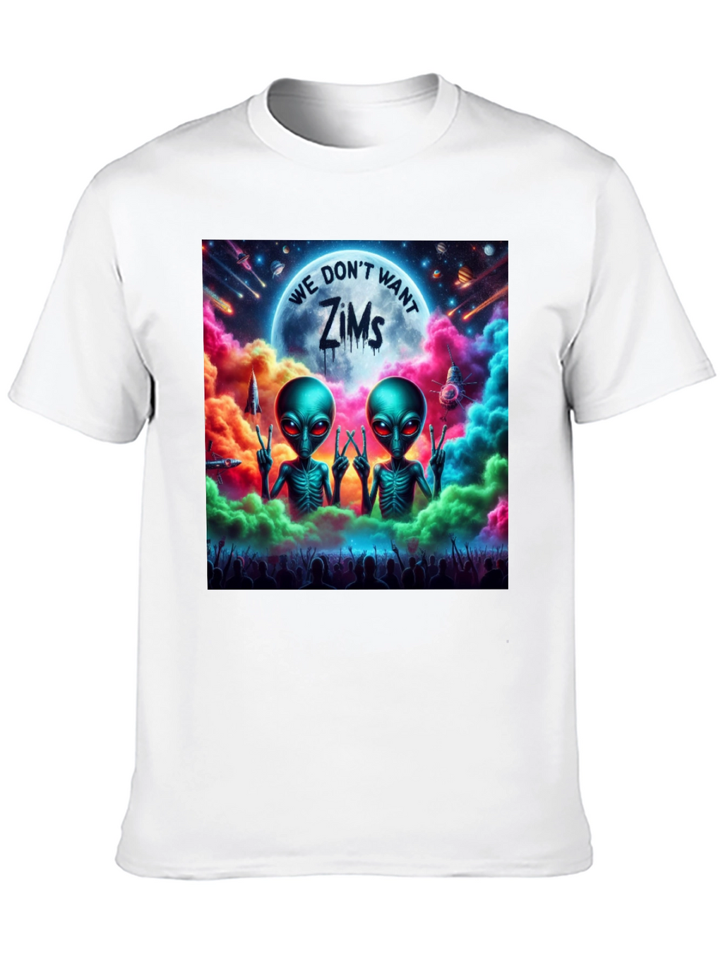 We Dont Want Zims Alien Graphic T-Shirt