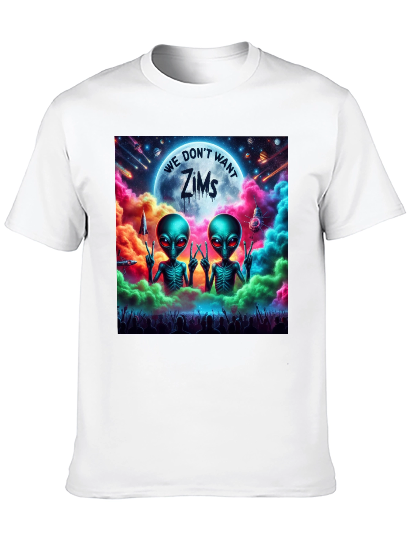 We Dont Want Zims Alien Graphic T-Shirt