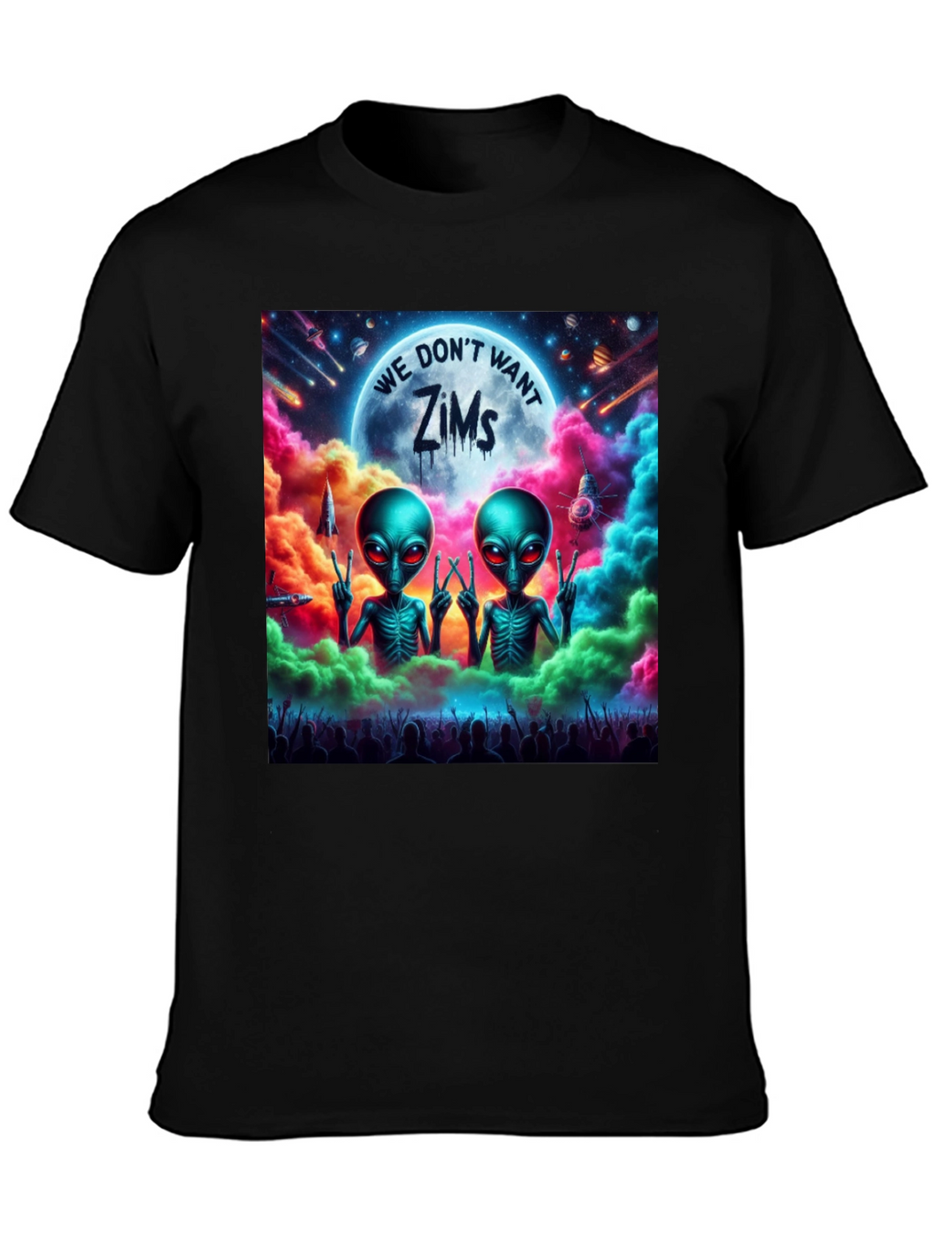 We Dont Want Zims Alien Graphic T-Shirt