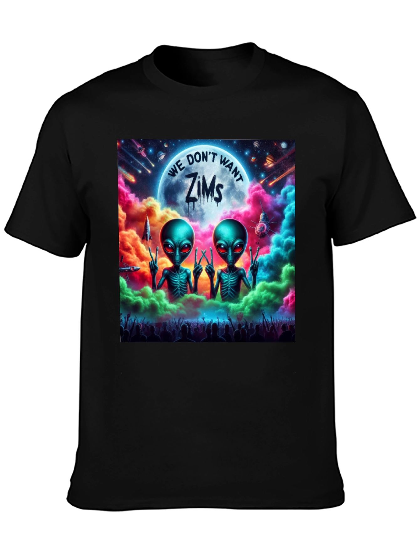 We Dont Want Zims Alien Graphic T-Shirt