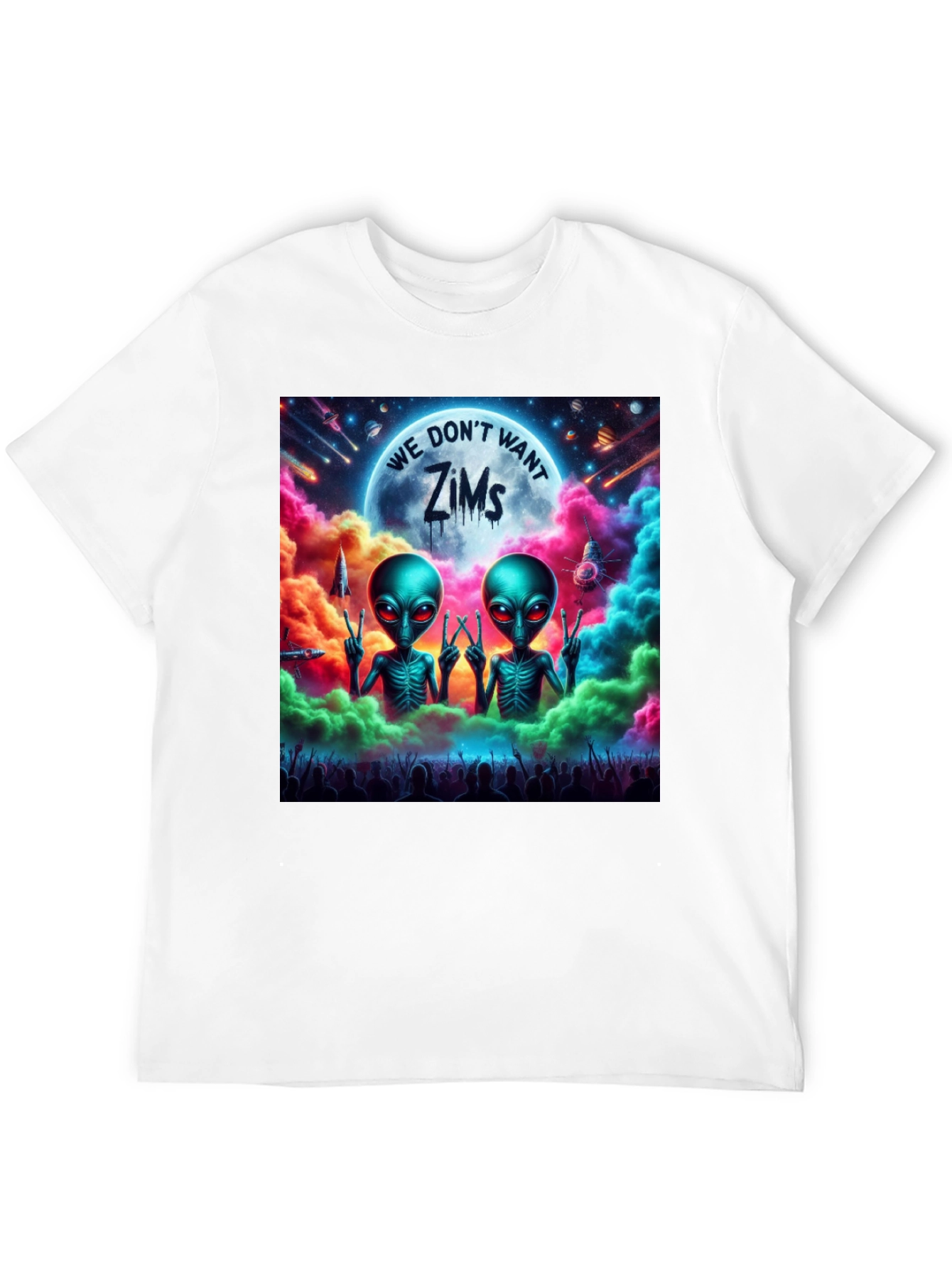 We Dont Want Zims Alien Graphic T-Shirt