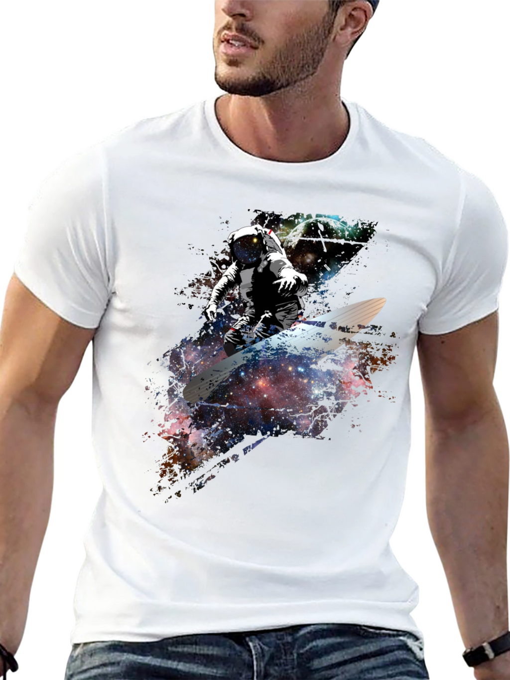 Space Surfer Graphic T-Shirt