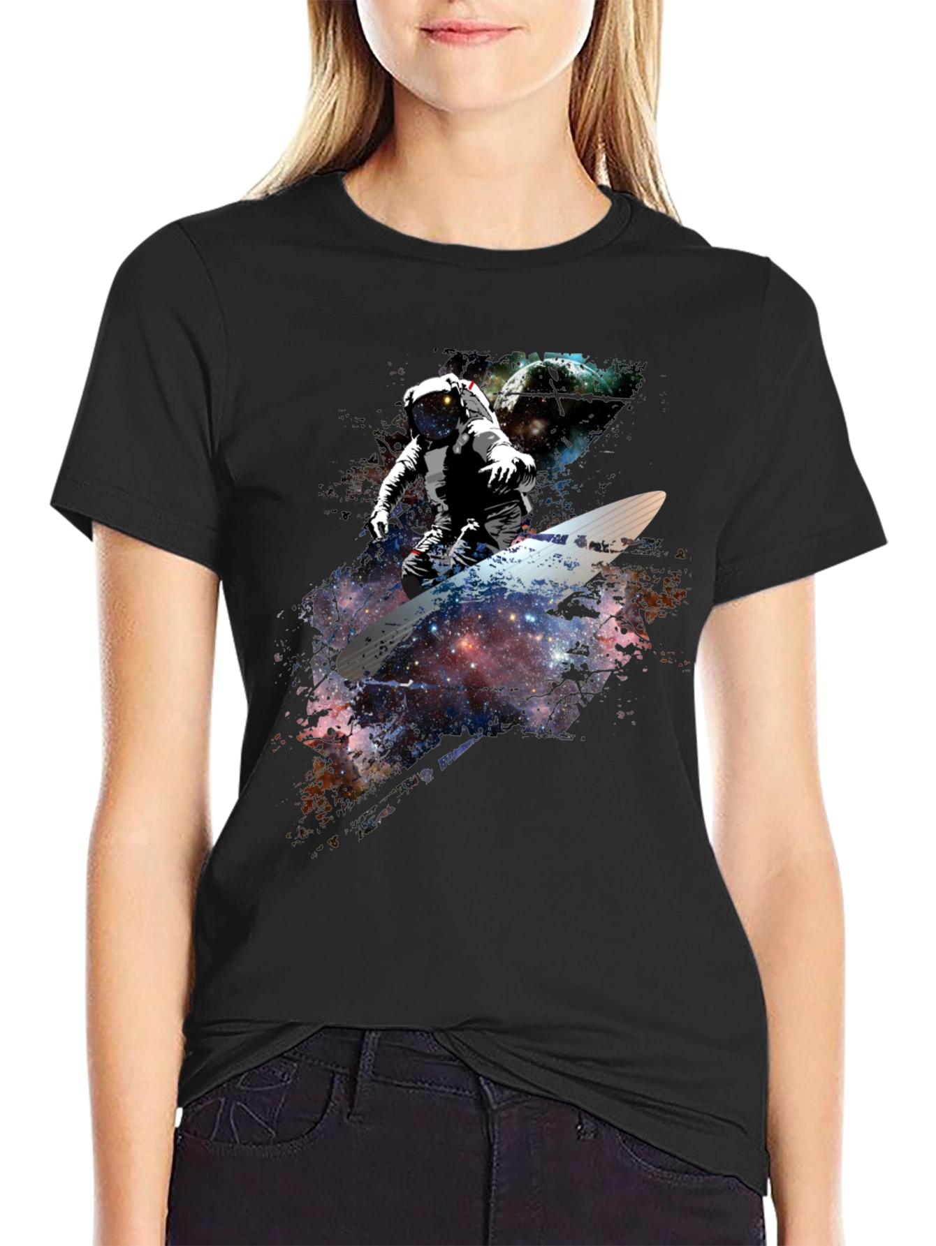 Space Surfer Graphic T-Shirt