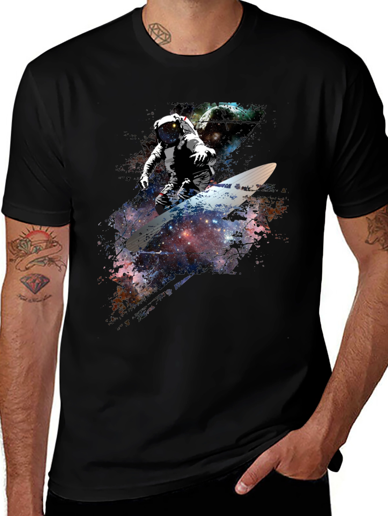 Space Surfer Graphic T-Shirt