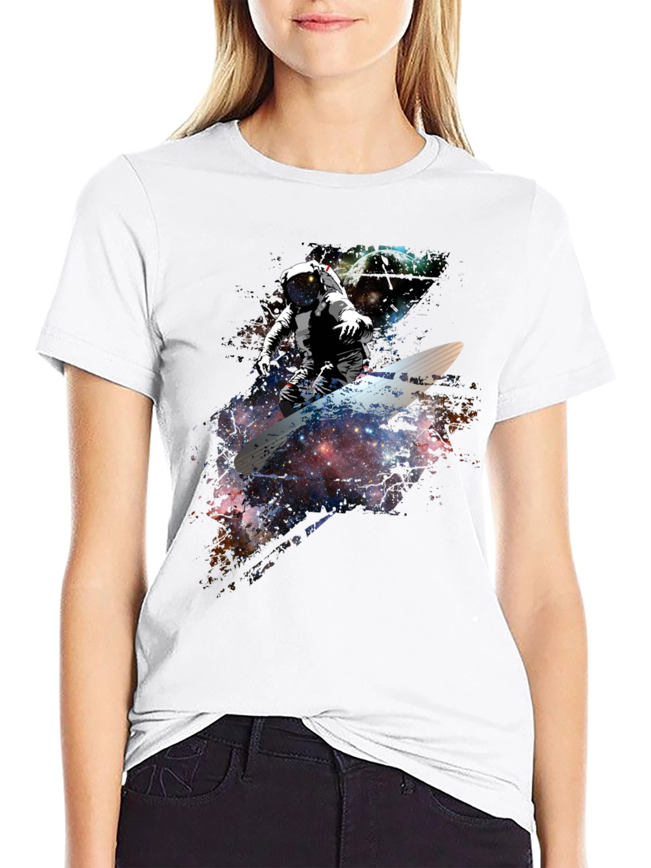 Space Surfer Graphic T-Shirt