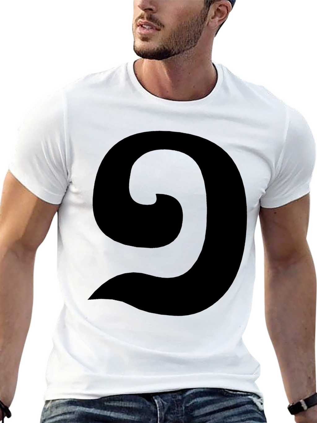 Abstract Swirl Graphic Black T-Shirt - Casual Style