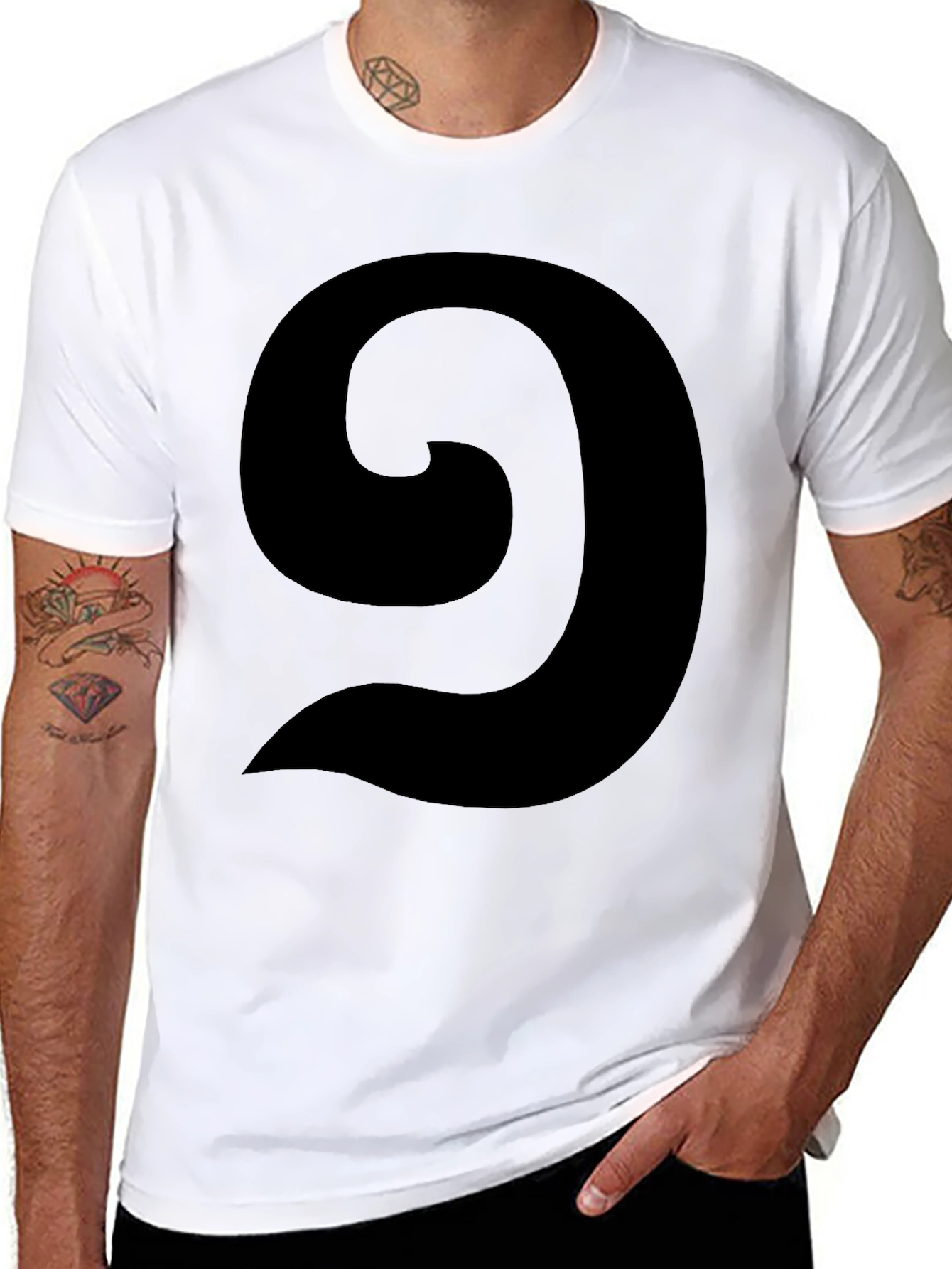 Abstract Swirl Graphic Black T-Shirt - Casual Style