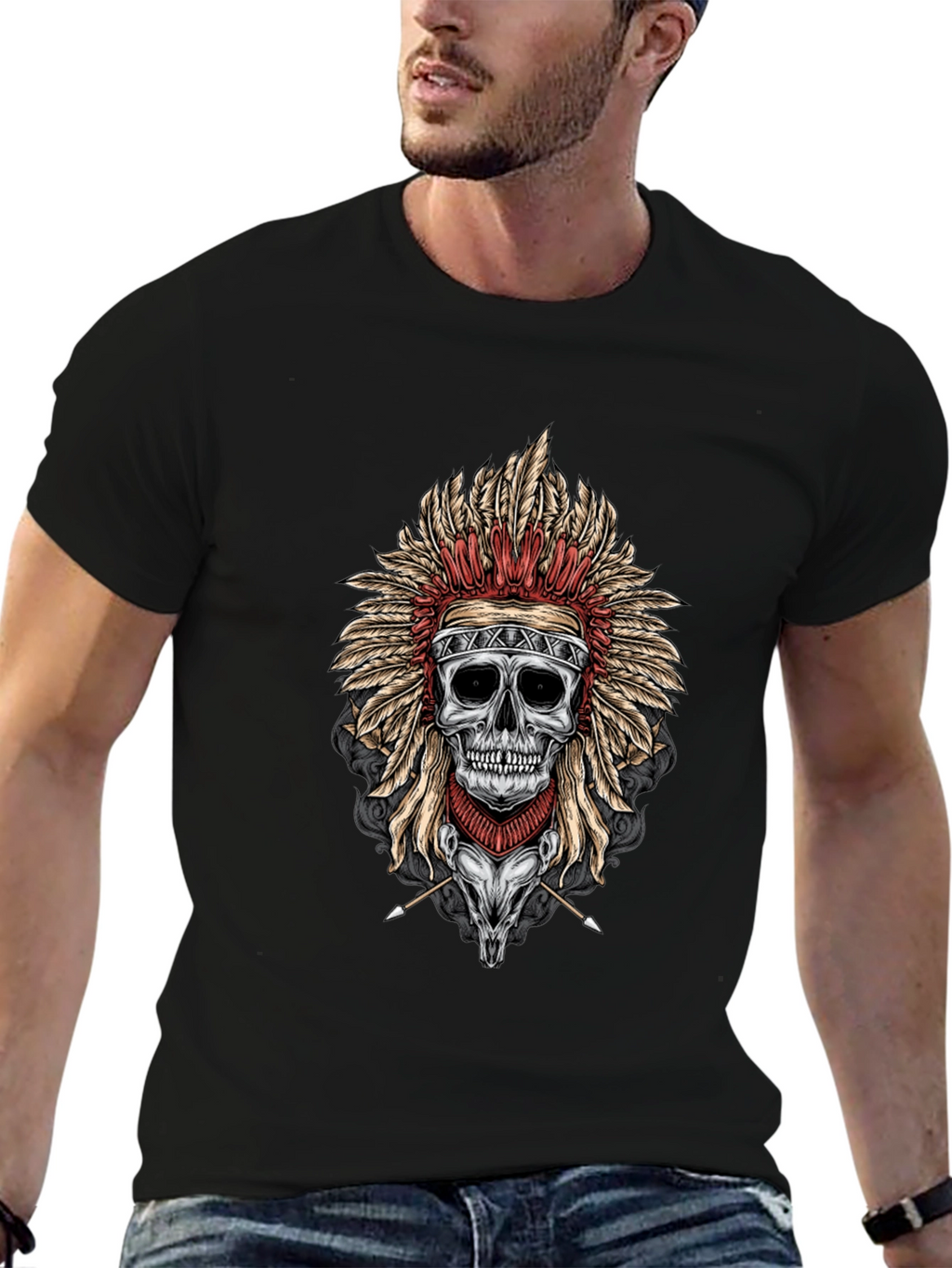 Skull Chief T-Shirt - Dark Graphic Tee