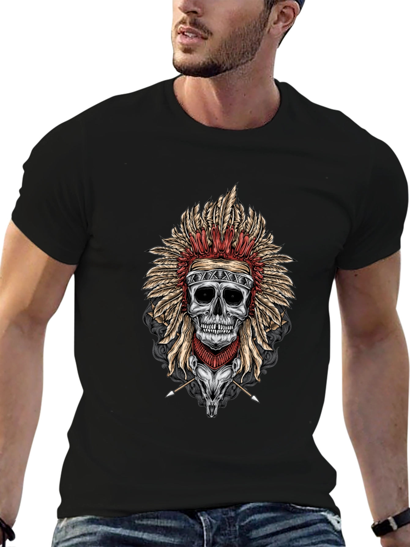 Skull Chief T-Shirt - Dark Graphic Tee