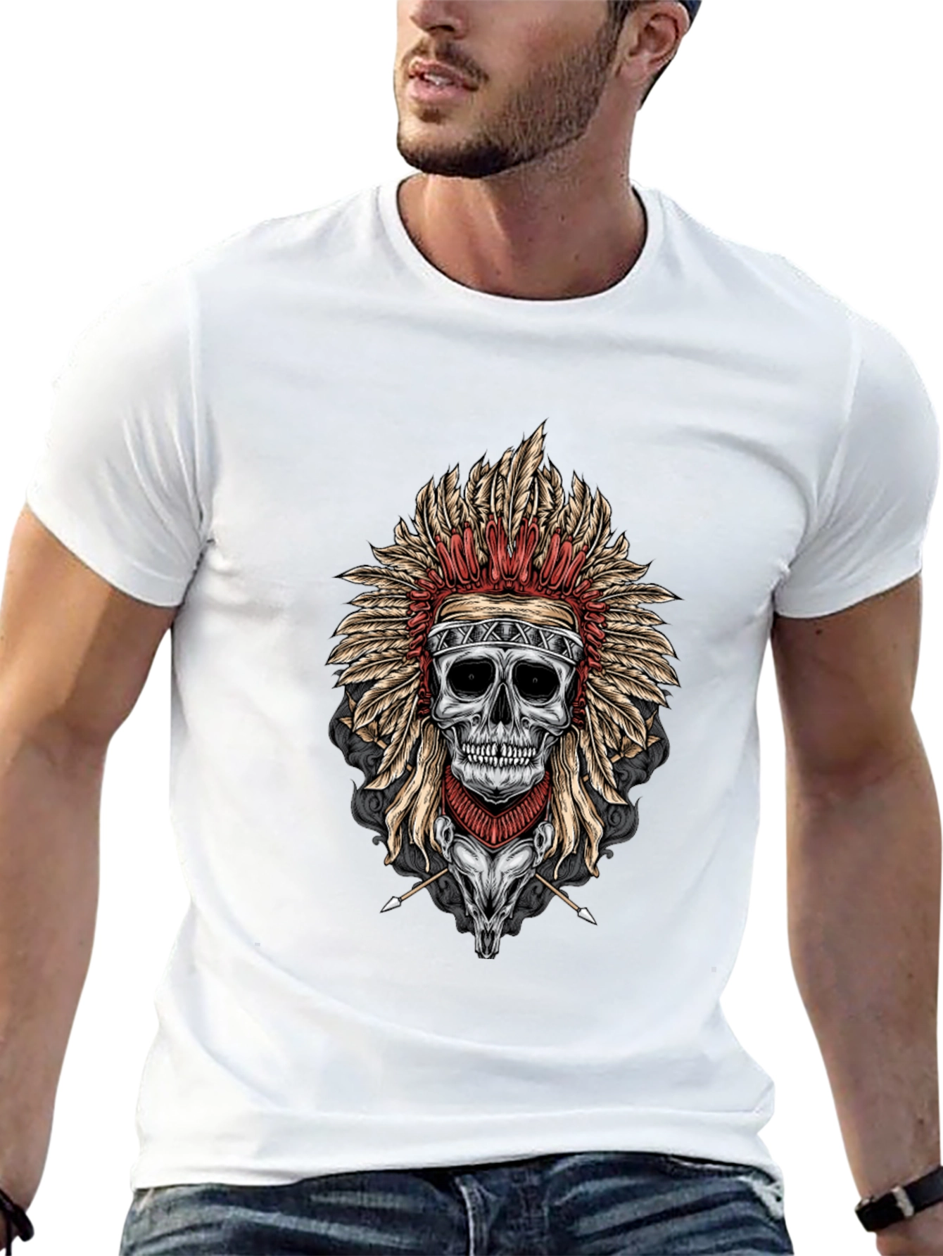 Skull Chief T-Shirt - Dark Graphic Tee