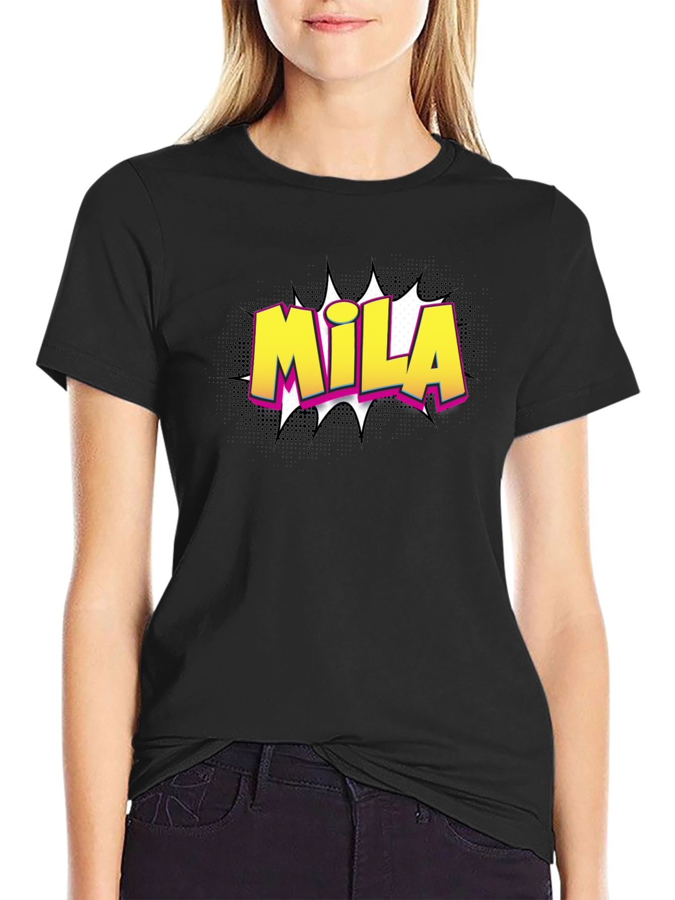 Mila Comic Style T-Shirt - Cool Custom Name Tee