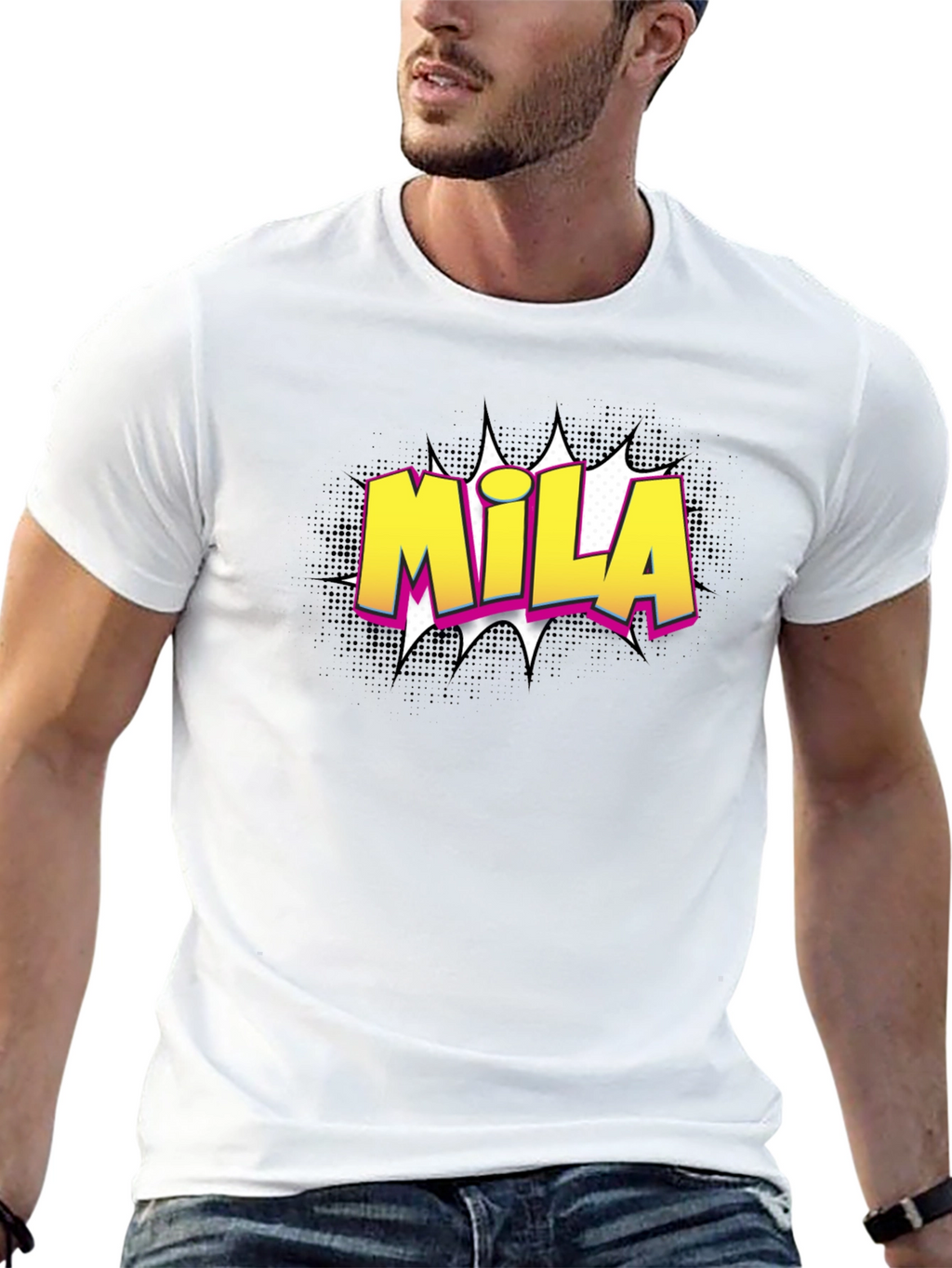 Mila Comic Style T-Shirt - Cool Custom Name Tee