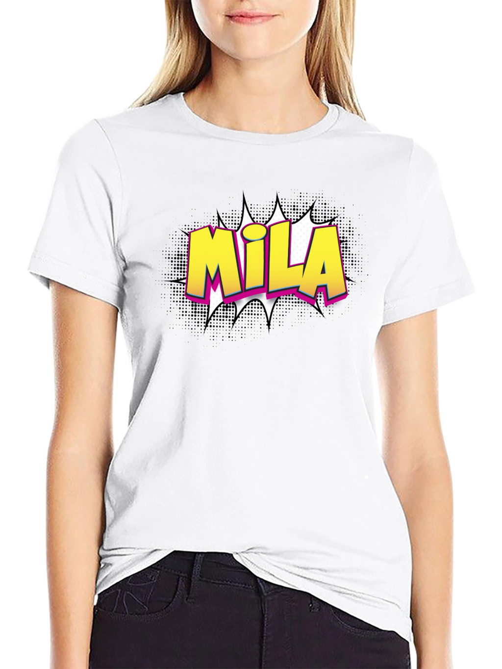 Mila Comic Style T-Shirt - Cool Custom Name Tee
