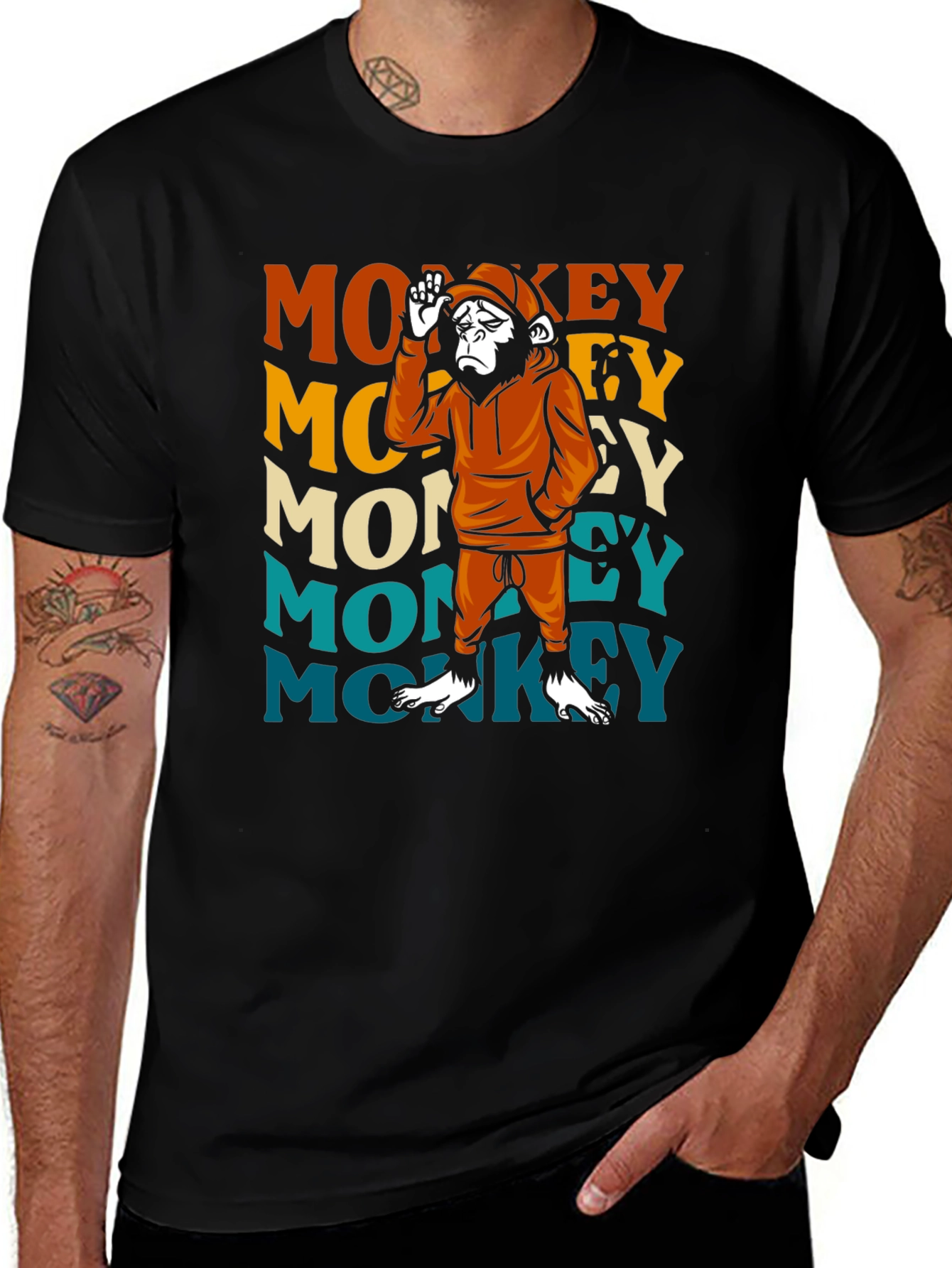 Retro Monkey Graphic T-Shirt