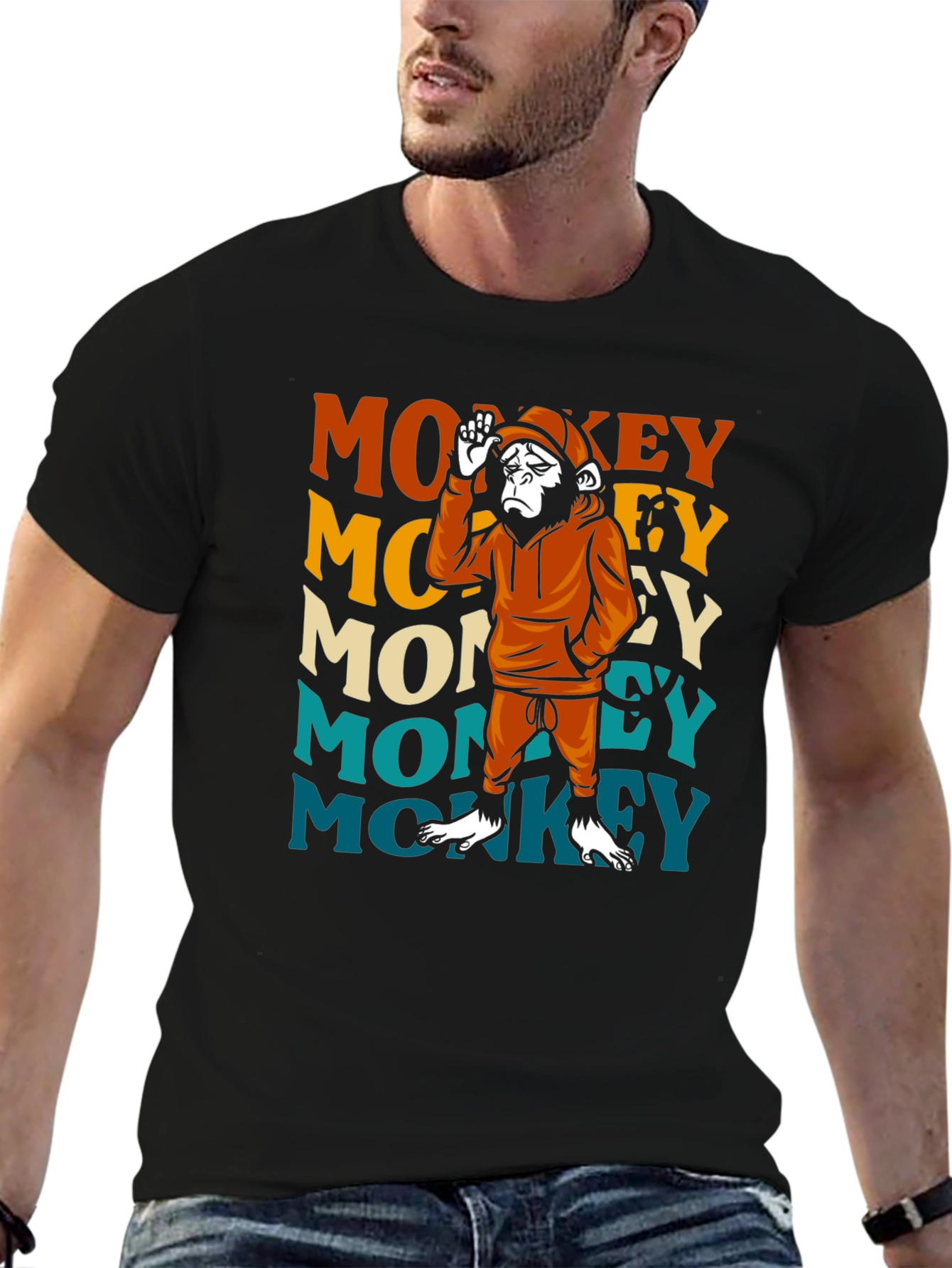 Retro Monkey Graphic T-Shirt