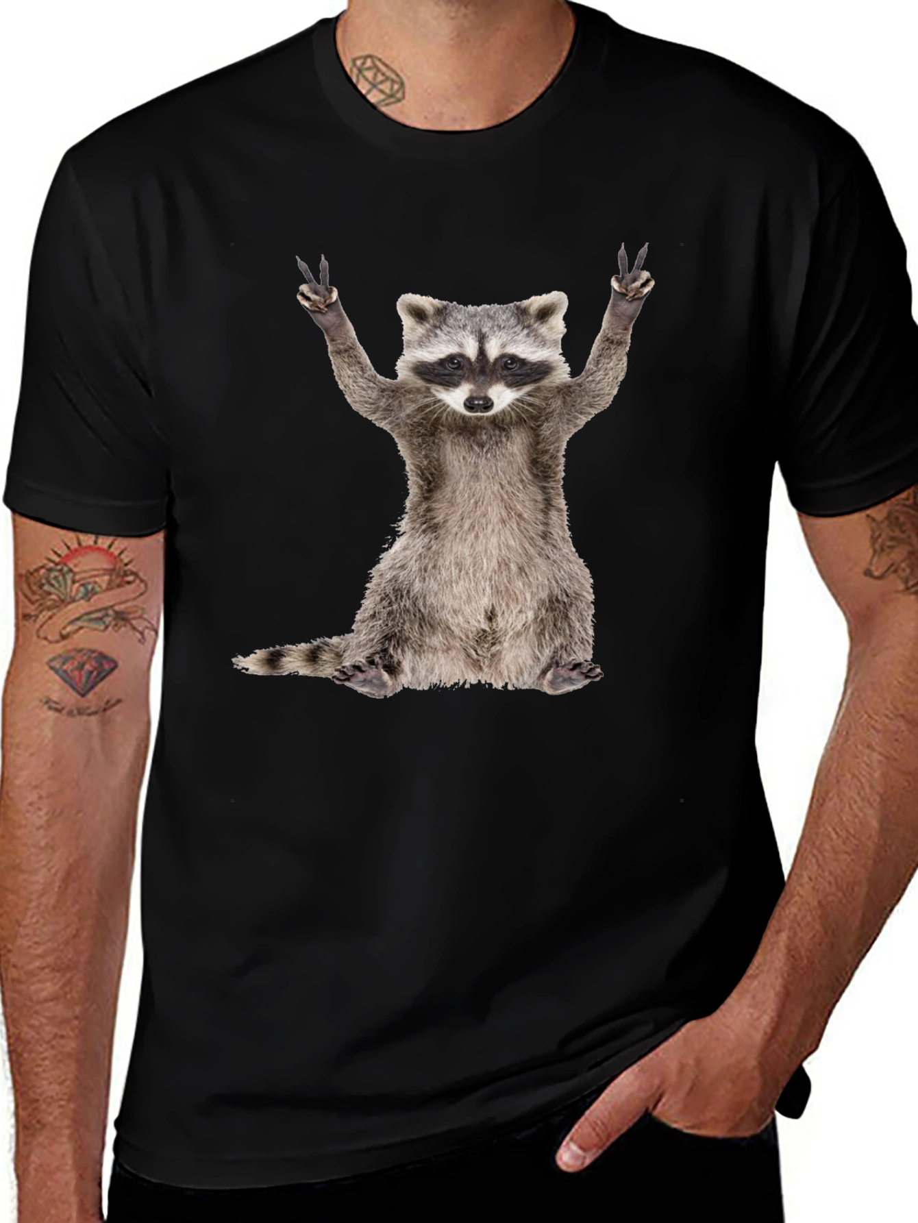 Peace Out Raccoon Graphic Tee
