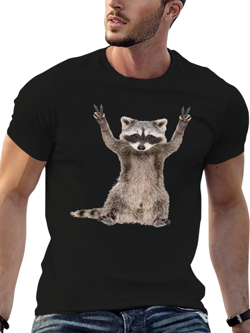 Peace Out Raccoon Graphic Tee
