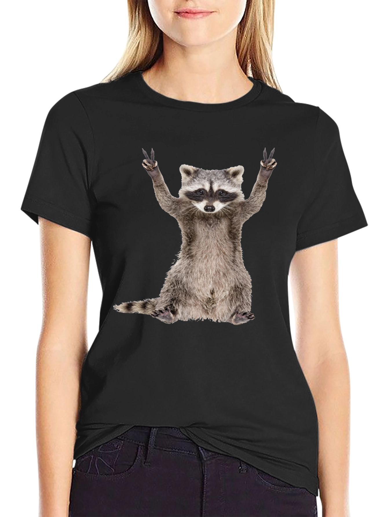 Peace Out Raccoon Graphic Tee