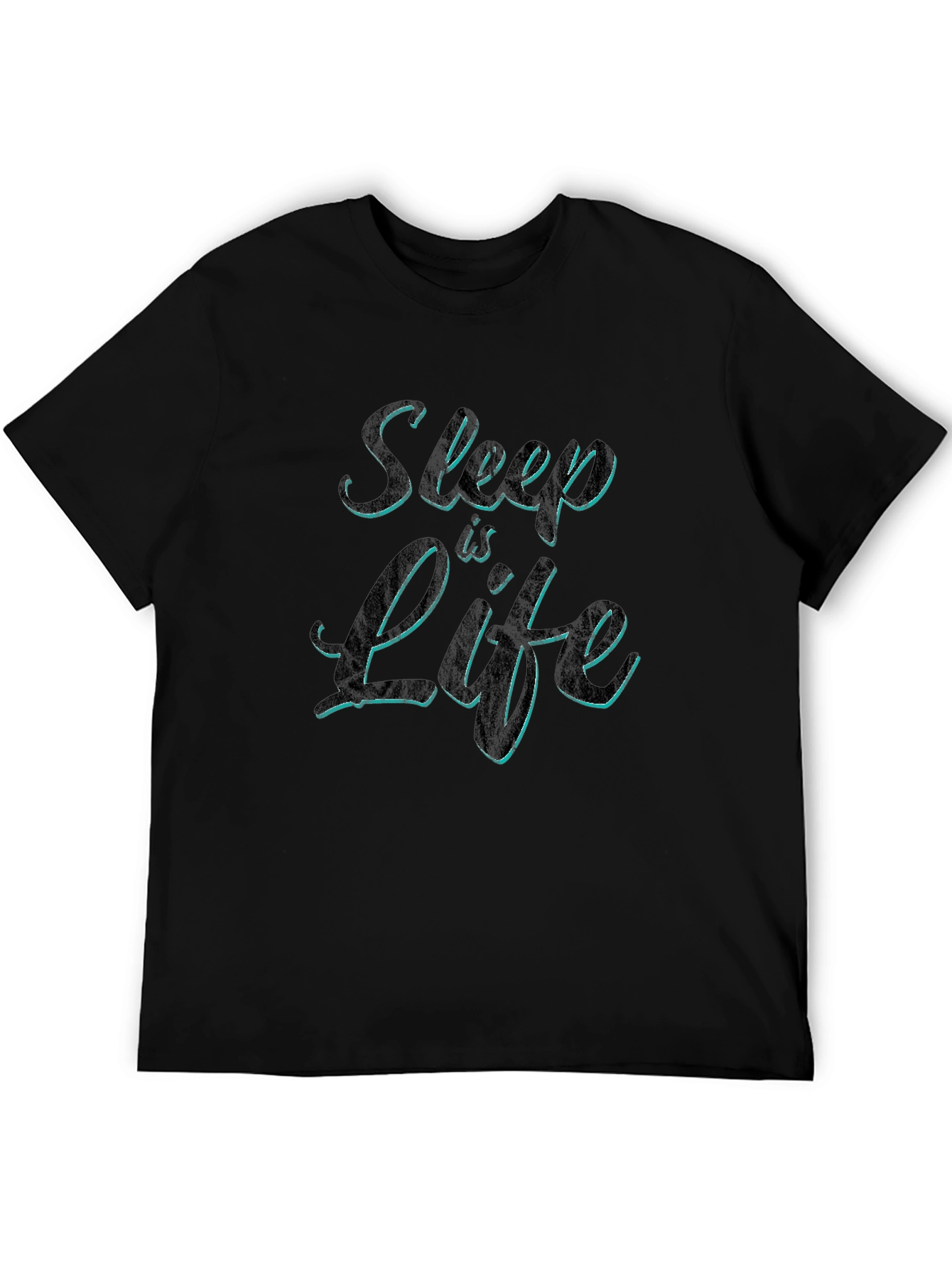 Sleep is Life Mens Black Graphic T-Shirt