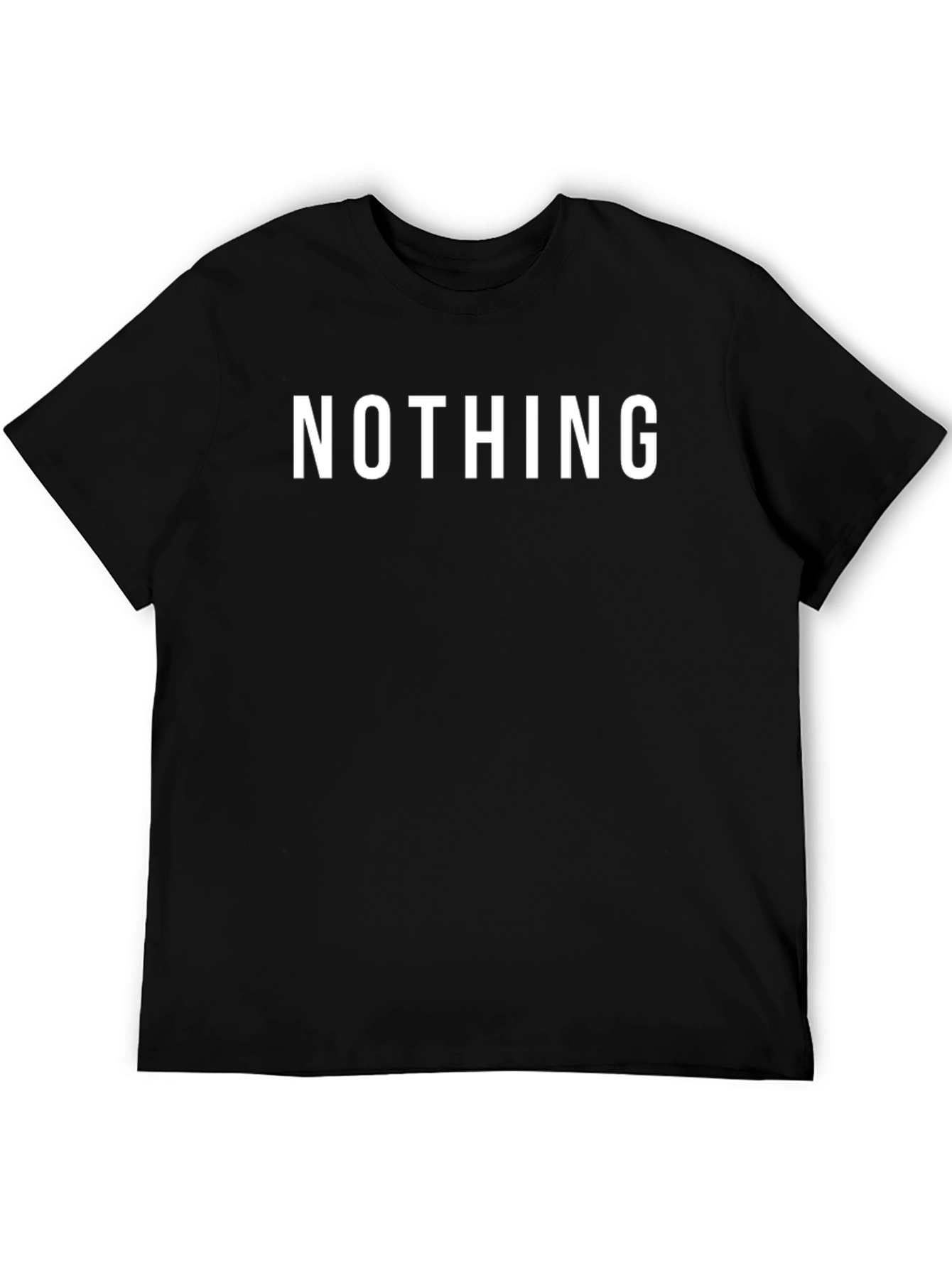 Nothing Graphic Tee - Black Cotton Casual T-Shirt