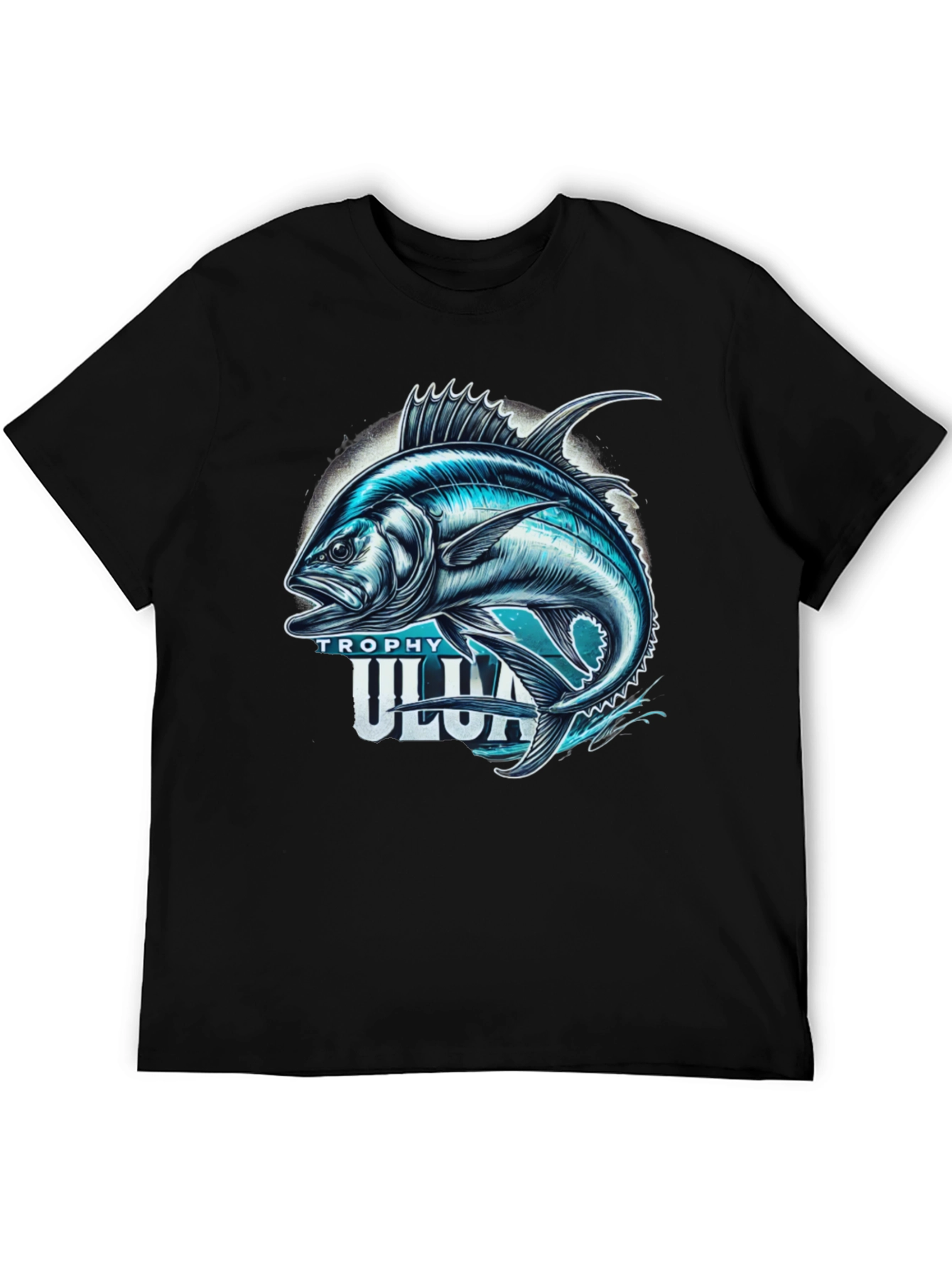 Trophy Ulua Black T-Shirt Fishing Graphic
