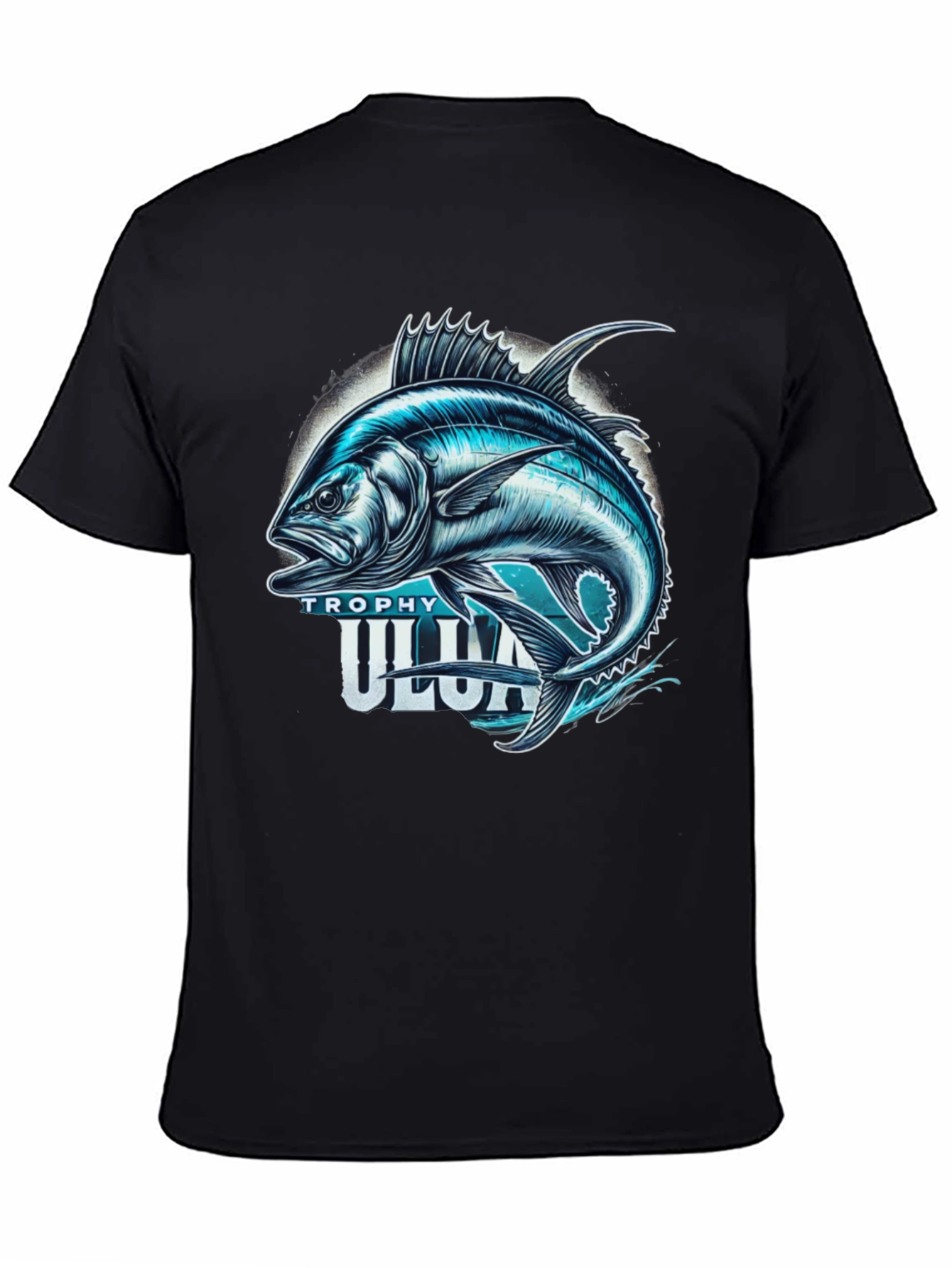 Trophy Ulua Black T-Shirt Fishing Graphic