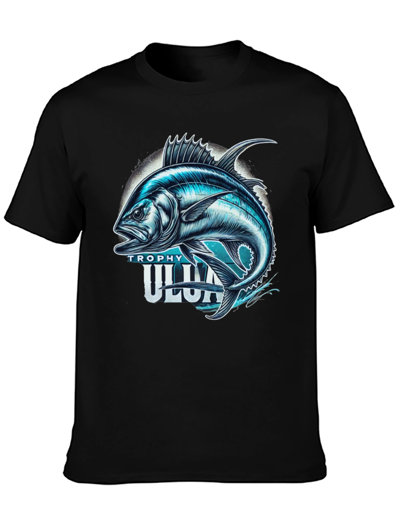 Trophy Ulua Black T-Shirt Fishing Graphic