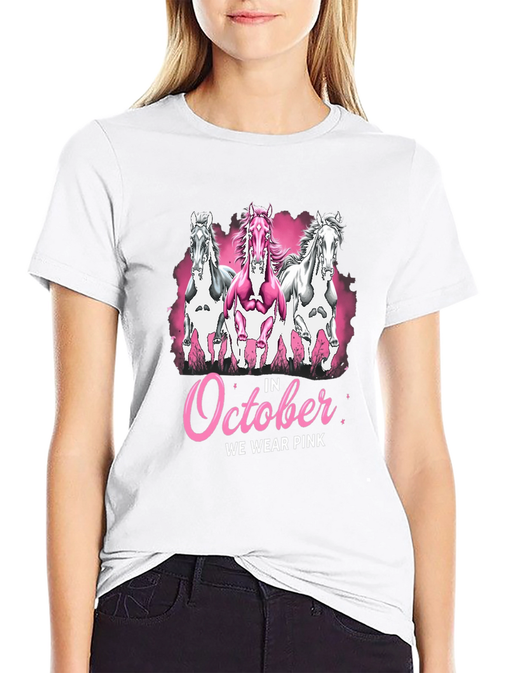 October We Wear Pink Horse T-Shirt